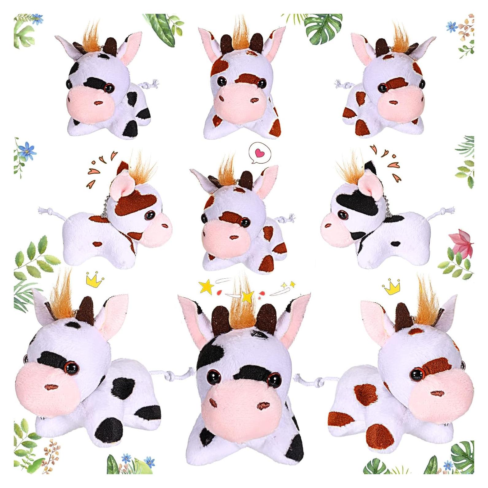 Zomiboo Vacas de Peluche 12 Piezas 8,13 cm Llavero Fiesta