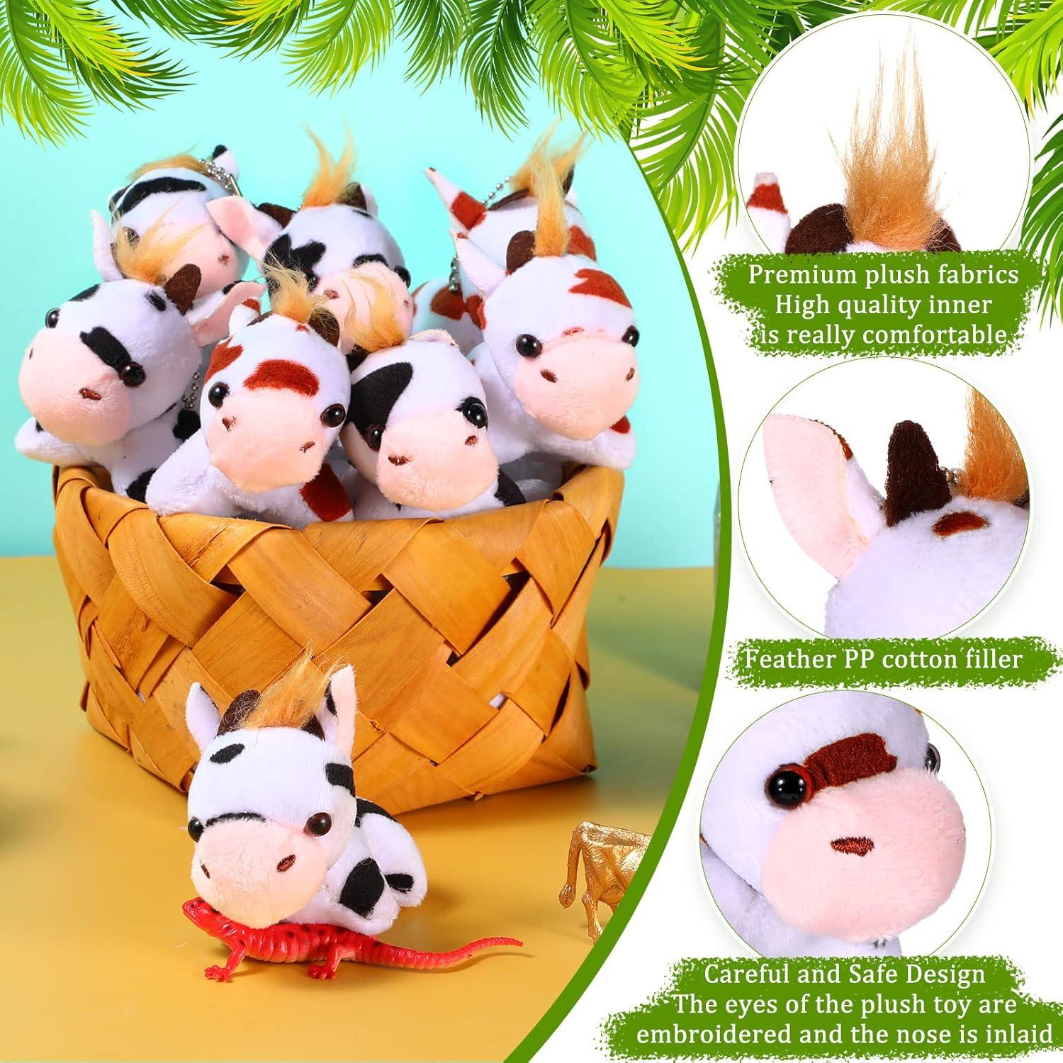 Zomiboo Vacas de Peluche 12 Piezas 8,13 cm Llavero Fiesta
