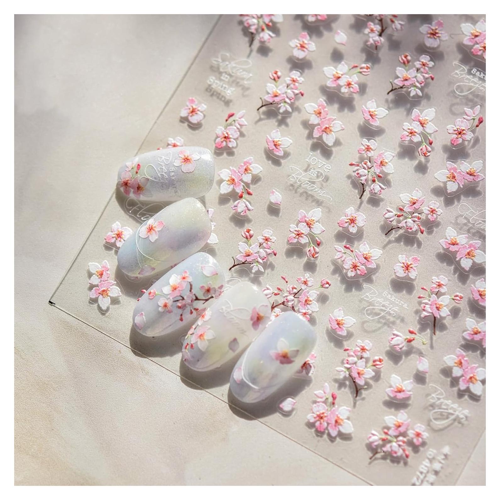 Calcomanías de Uñas 5D Floral FRUZJAY - Autoadhesivas Multicolor