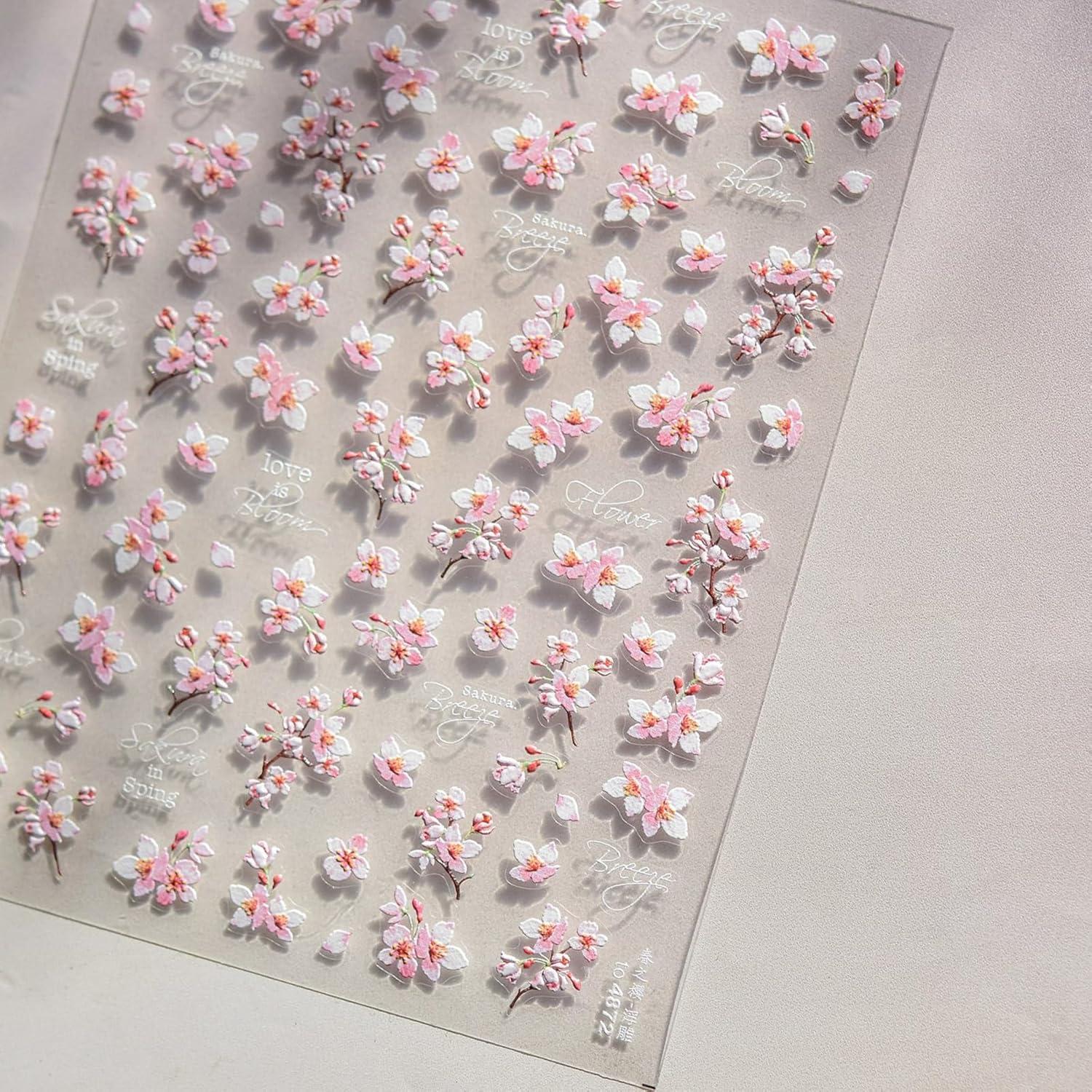 Calcomanías de Uñas 5D Floral FRUZJAY - Autoadhesivas Multicolor