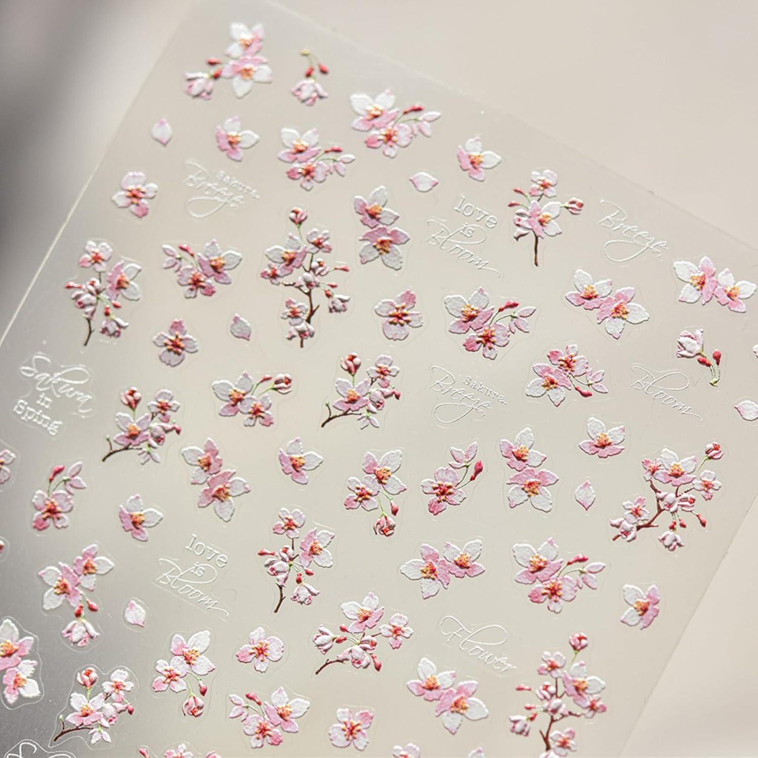 Calcomanías de Uñas 5D Floral FRUZJAY - Autoadhesivas Multicolor