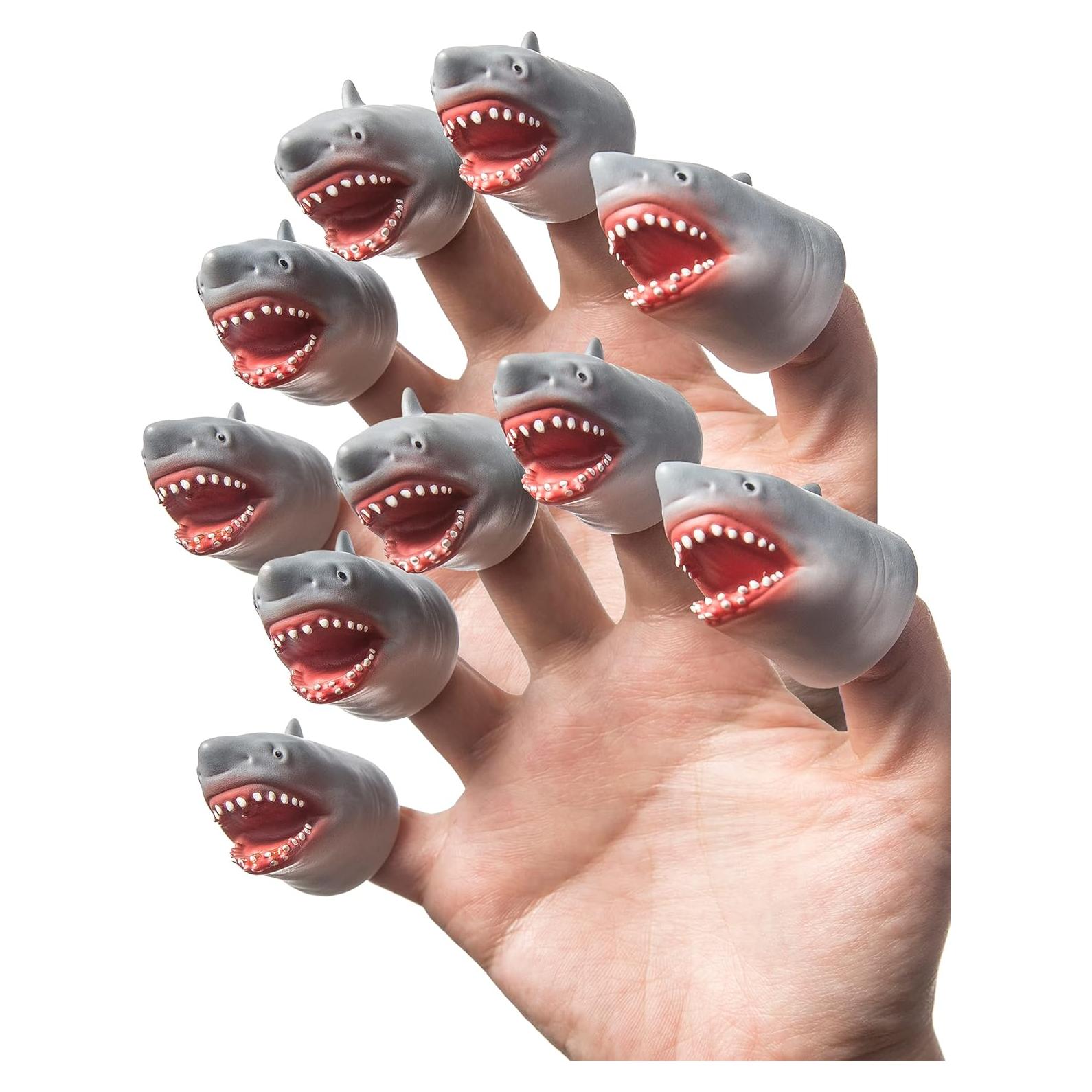 Conjunto de Marionetas de Dedos AQKILO Tiburón 10 Piezas