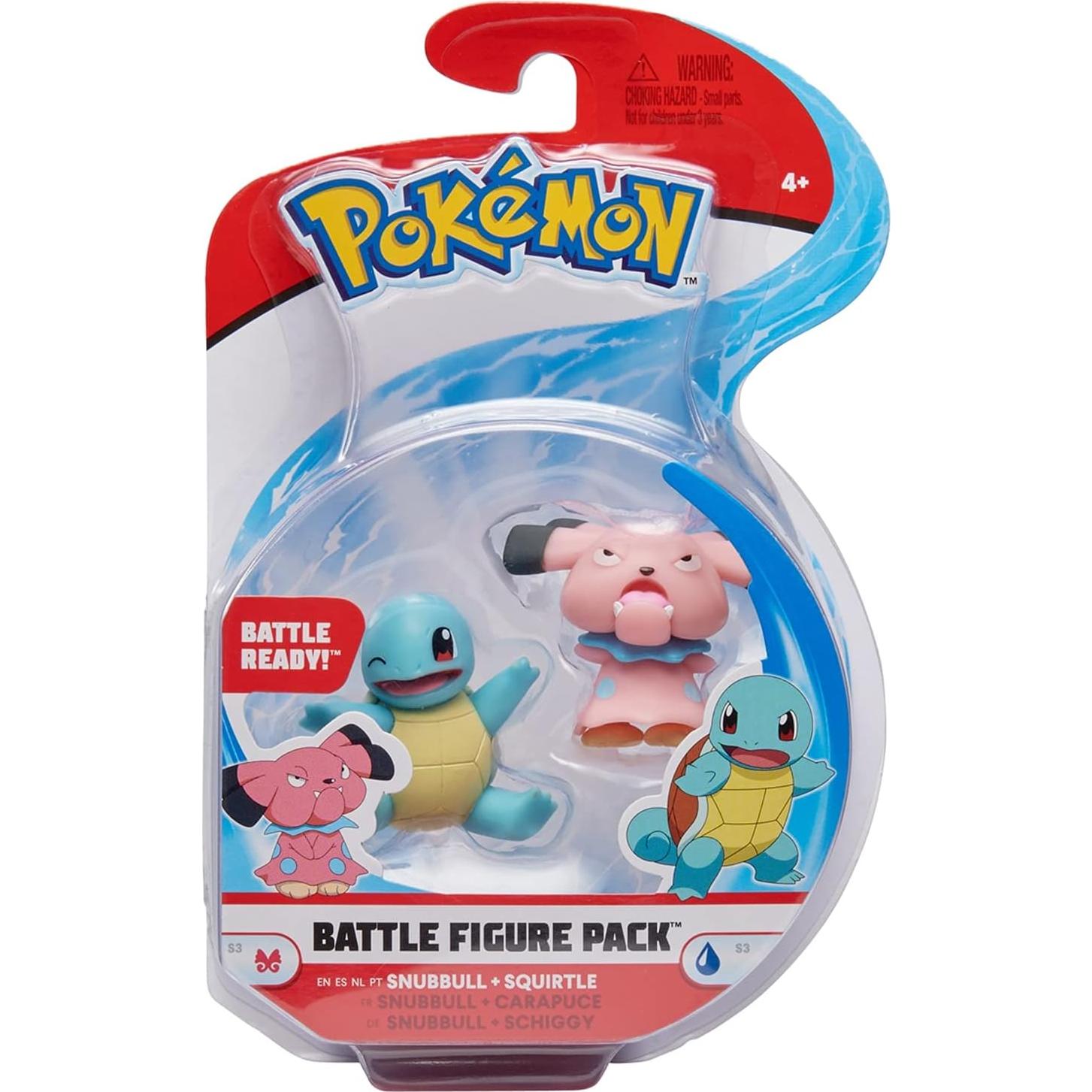 Paquete de 2 Figuras de Batalla Squirtle y Snubbull