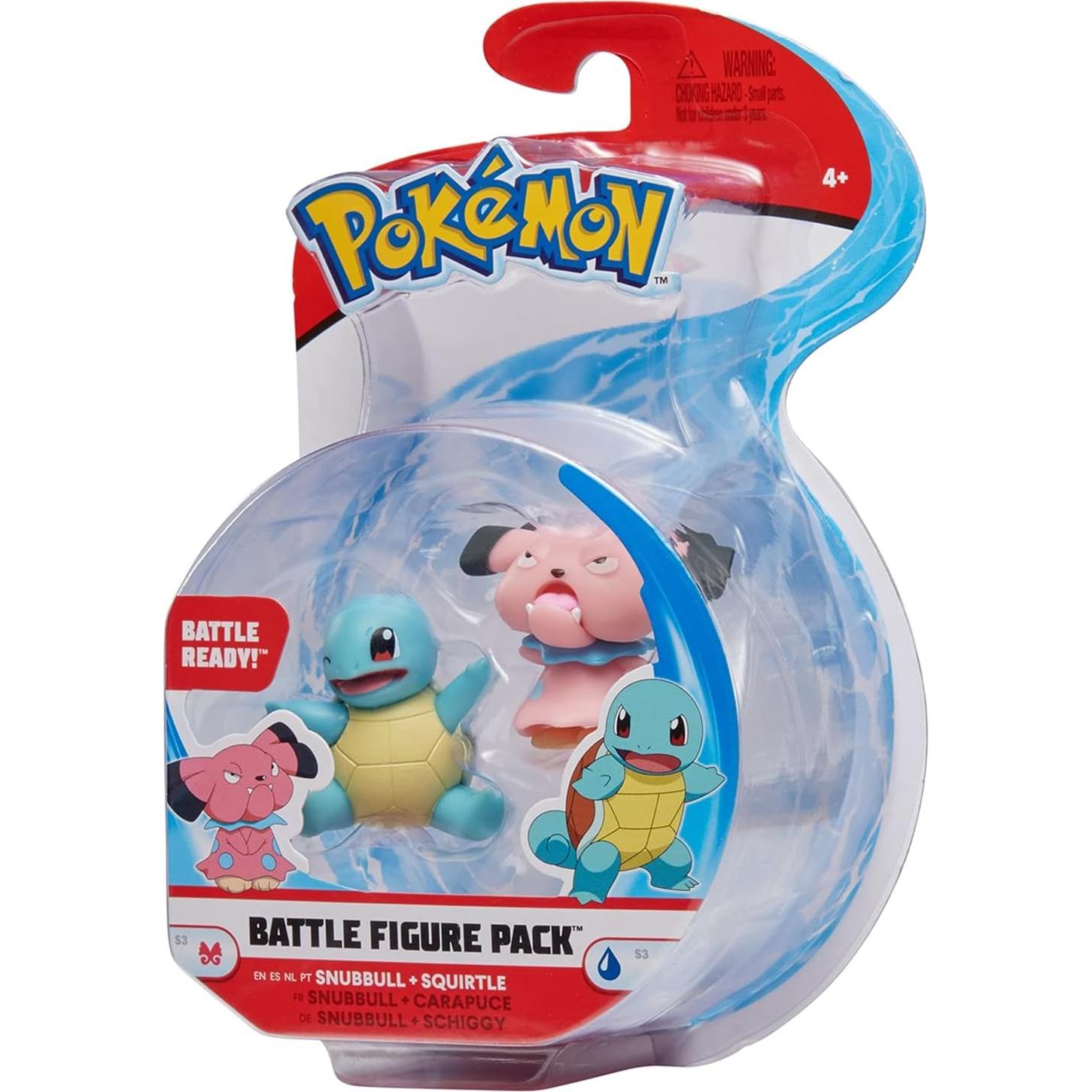 Paquete de 2 Figuras de Batalla Squirtle y Snubbull