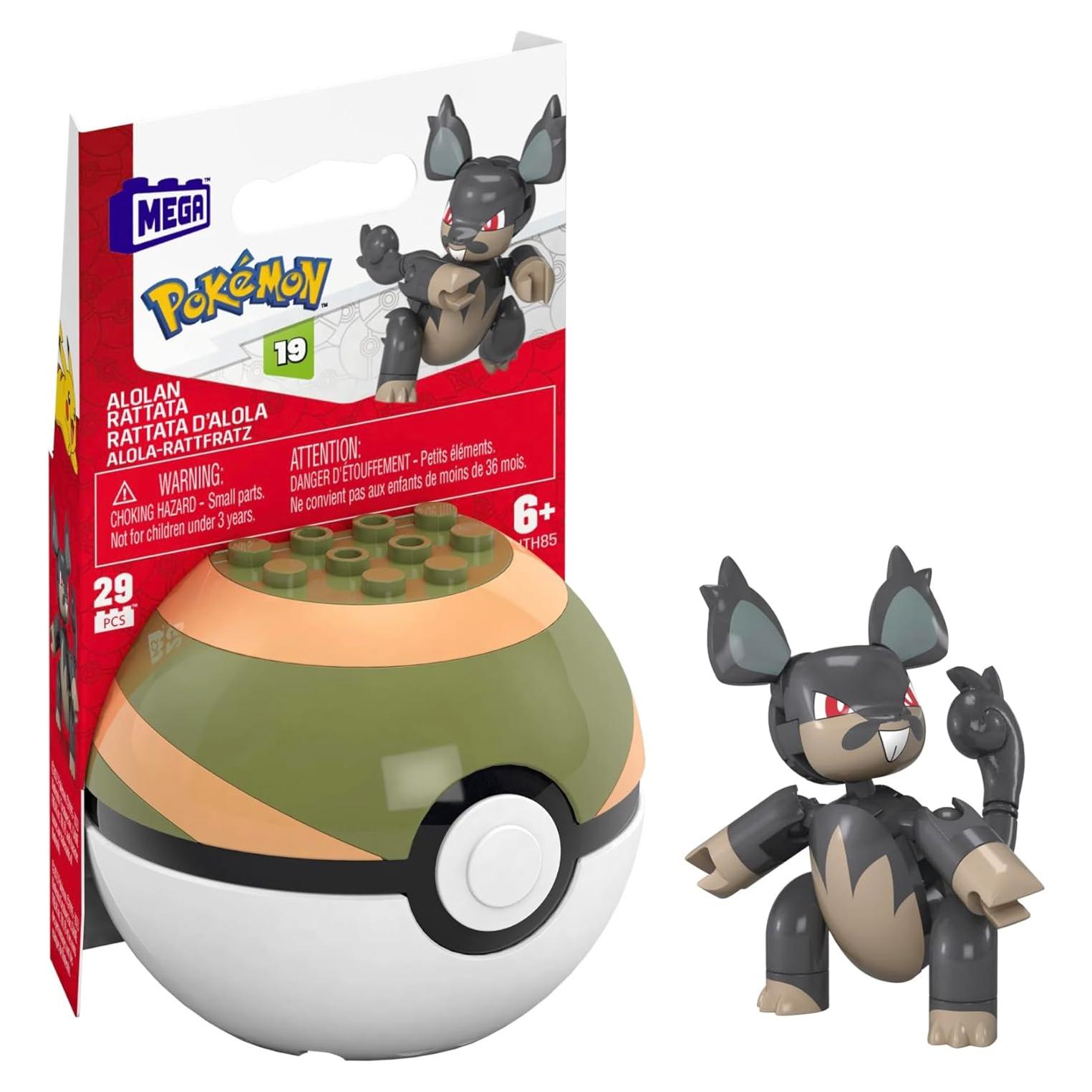 Kit de Construcción Pokémon MEGA Alolan Rattata 29 Piezas