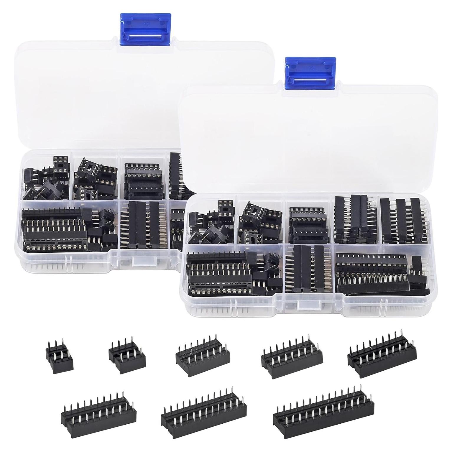 Kit de Adaptadores DIP IC DWEII 132 Piezas 6-28 Pines 2.54mm