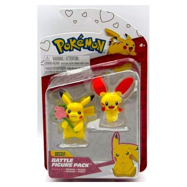 Figuras de Batalla Pokemon Pikachu y Plusle - San Valentín
