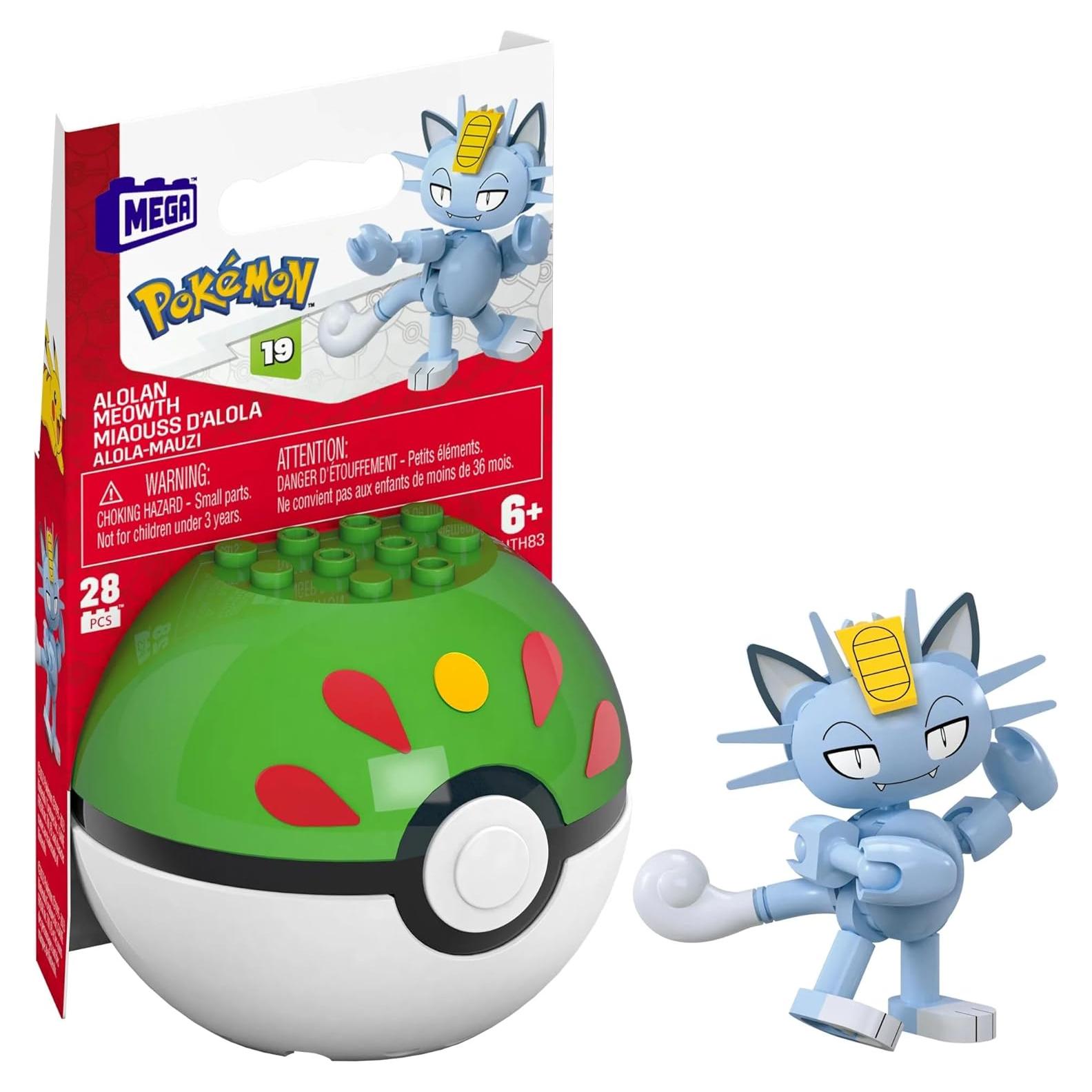 Kit de Construcción MEGA Pokémon Alolan Meowth 28 Piezas