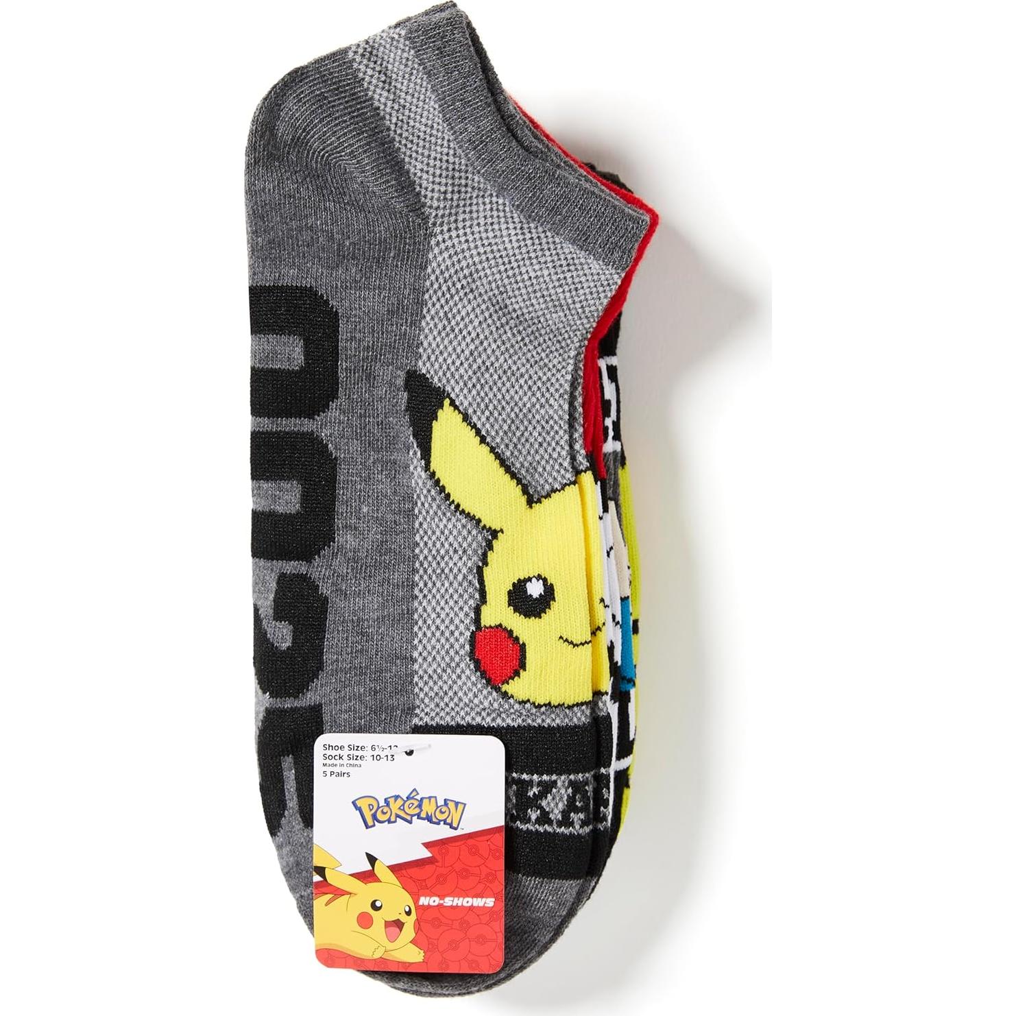 Calcetines No Mostrar para Hombre Pokemon - 5 Paquetes