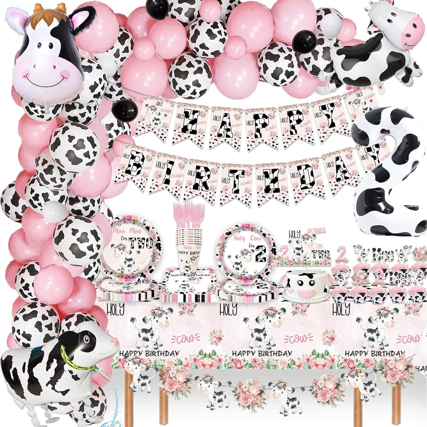 51 Pzs Suministros Fiesta Cumpleaños Vaca 2 Años Vetwo