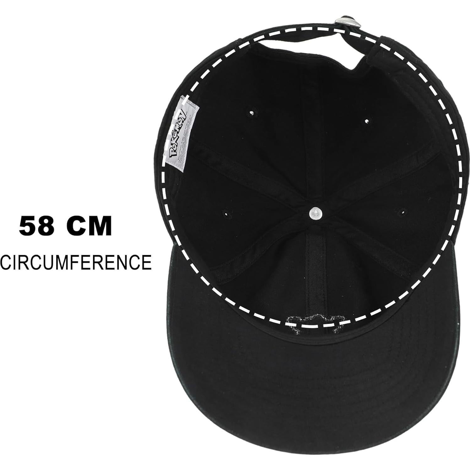 Gorra de béisbol negra Eevee Pokémon ajustable