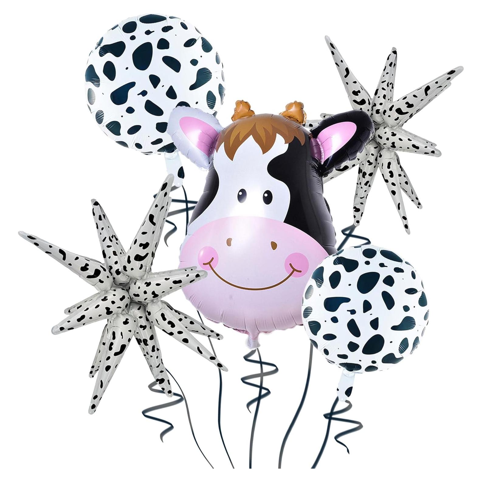 Set 5 Globos de Vaca Heyiminy 45 cm Fiesta Cumpleaños