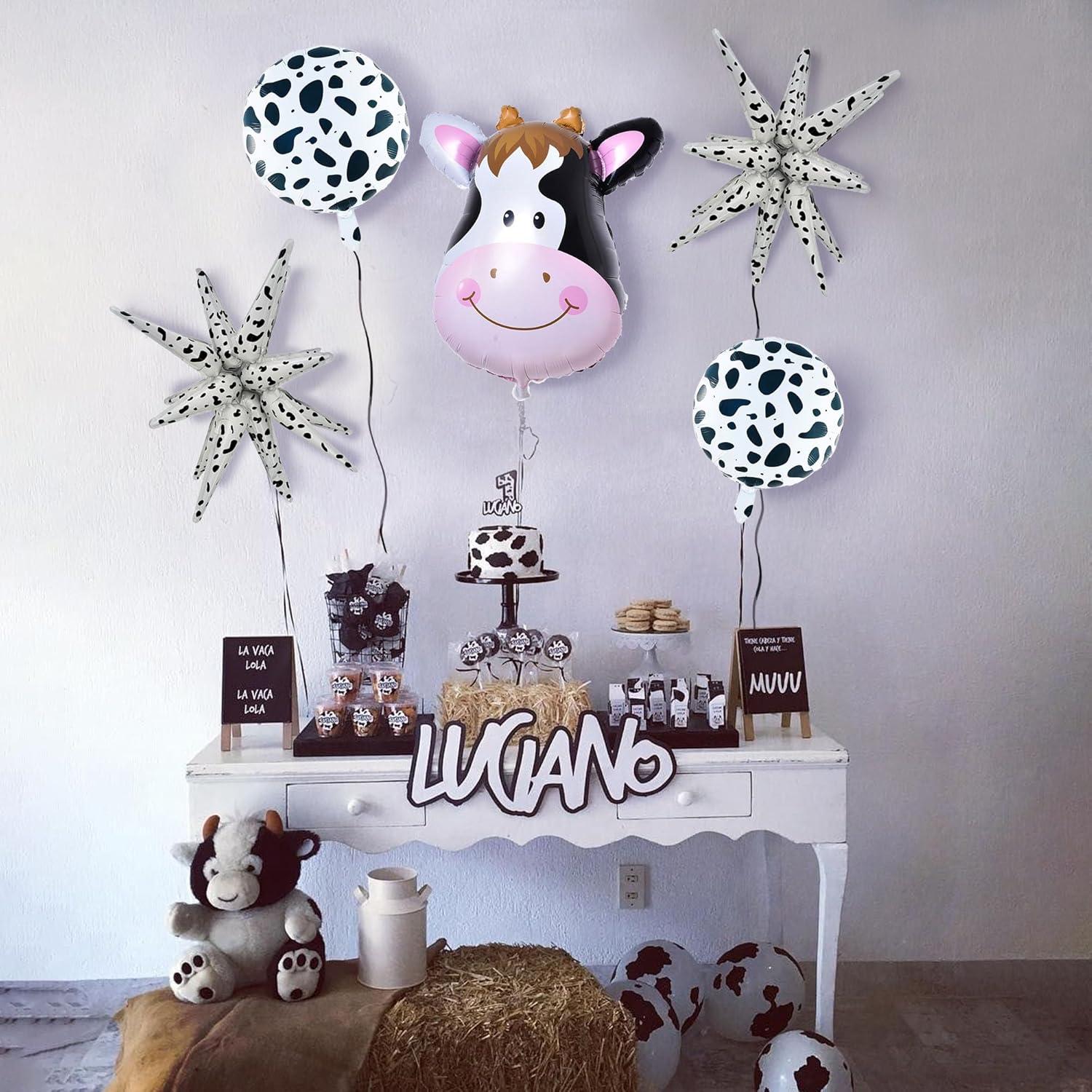 Set 5 Globos de Vaca Heyiminy 45 cm Fiesta Cumpleaños