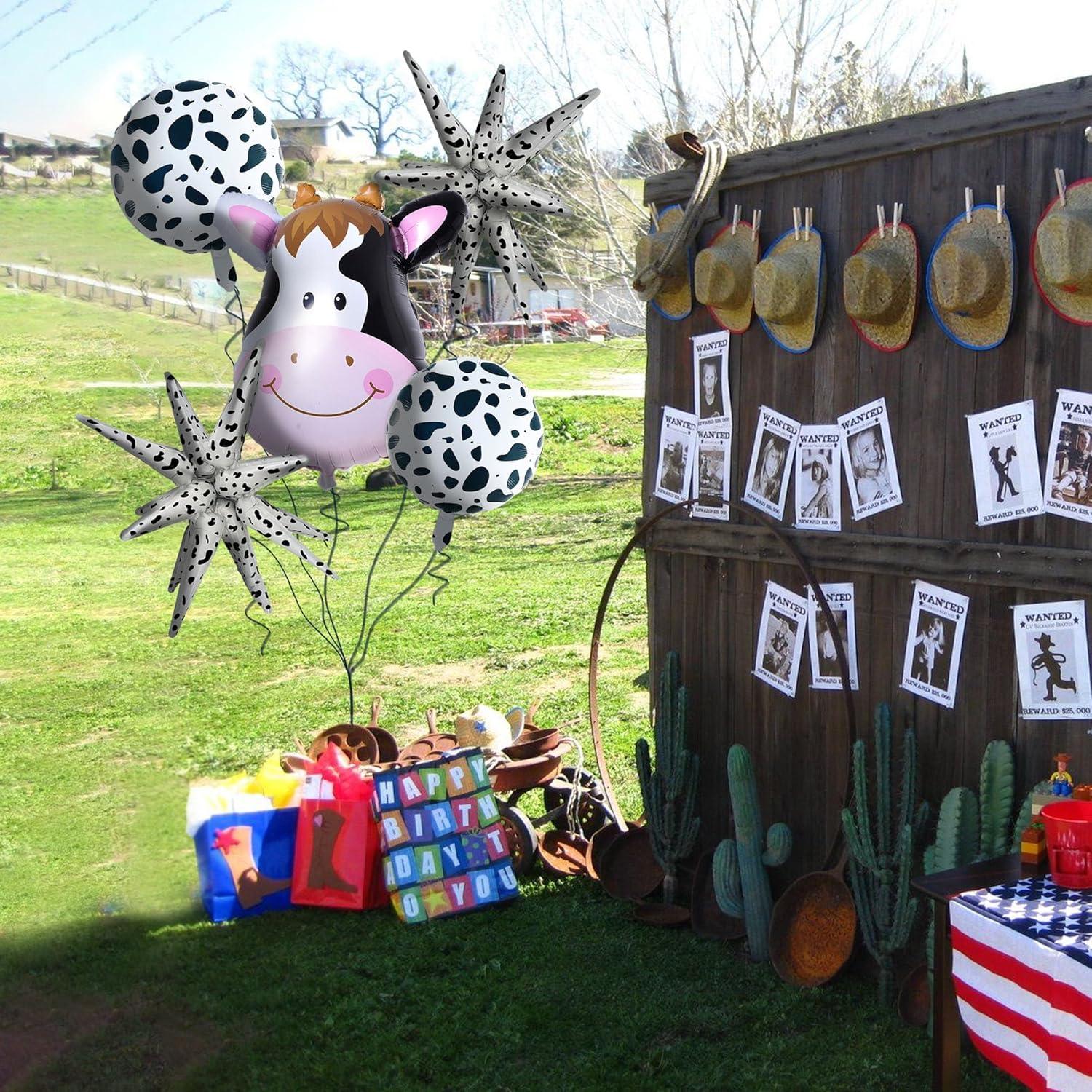 Set 5 Globos de Vaca Heyiminy 45 cm Fiesta Cumpleaños