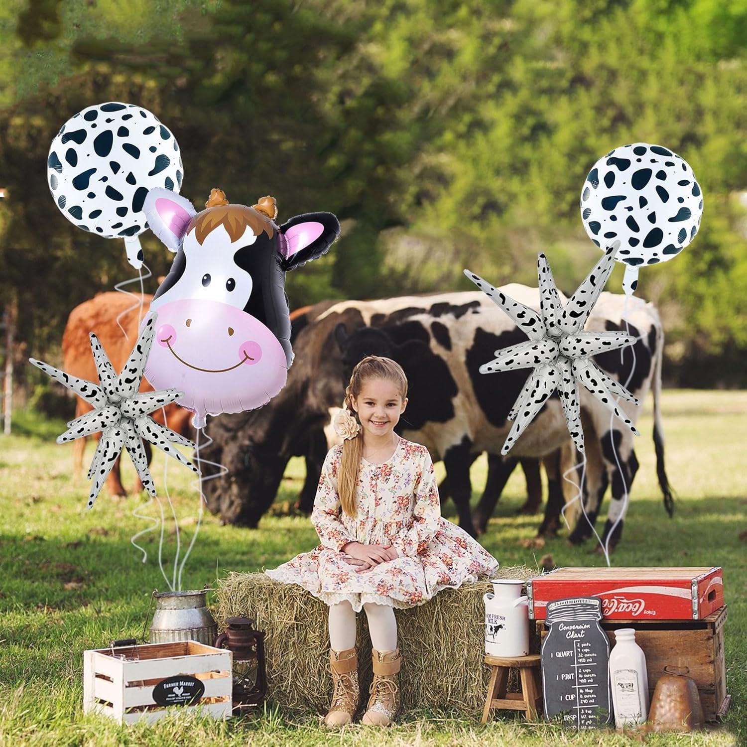 Set 5 Globos de Vaca Heyiminy 45 cm Fiesta Cumpleaños