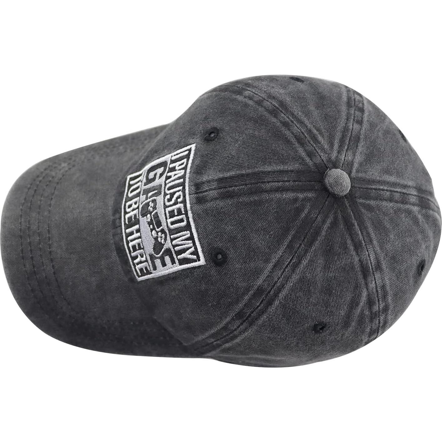 Gorra de Béisbol I Pausé Mi Juego Ajustable Algodón Negra