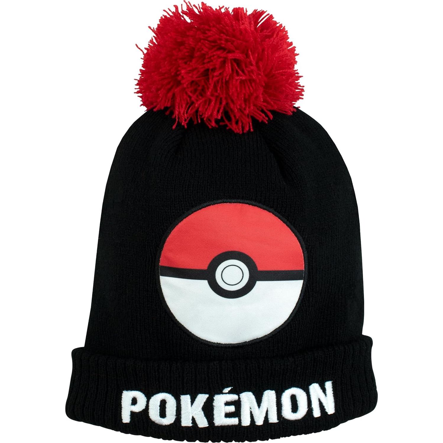 Conjunto Gorro y Guantes Pokémon para Niños - Rojo Talla Única