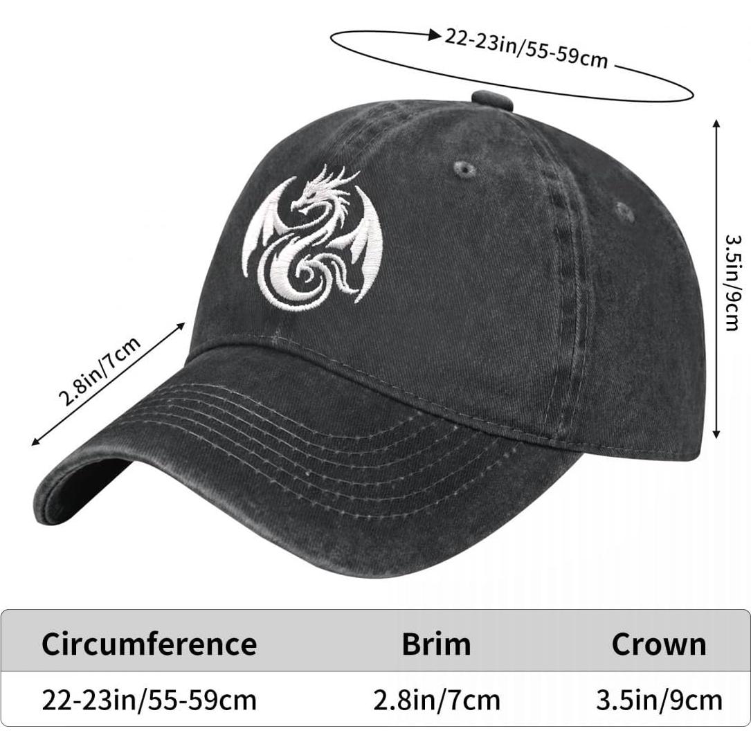 Gorra de Béisbol Bordada Dragón Unisex Bshuey Ajustable