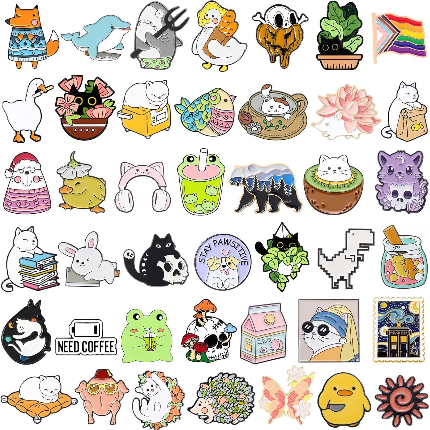 Conjunto de Pines de Esmalte Mixtos 20/40/60 pcs - Decoración Unisex