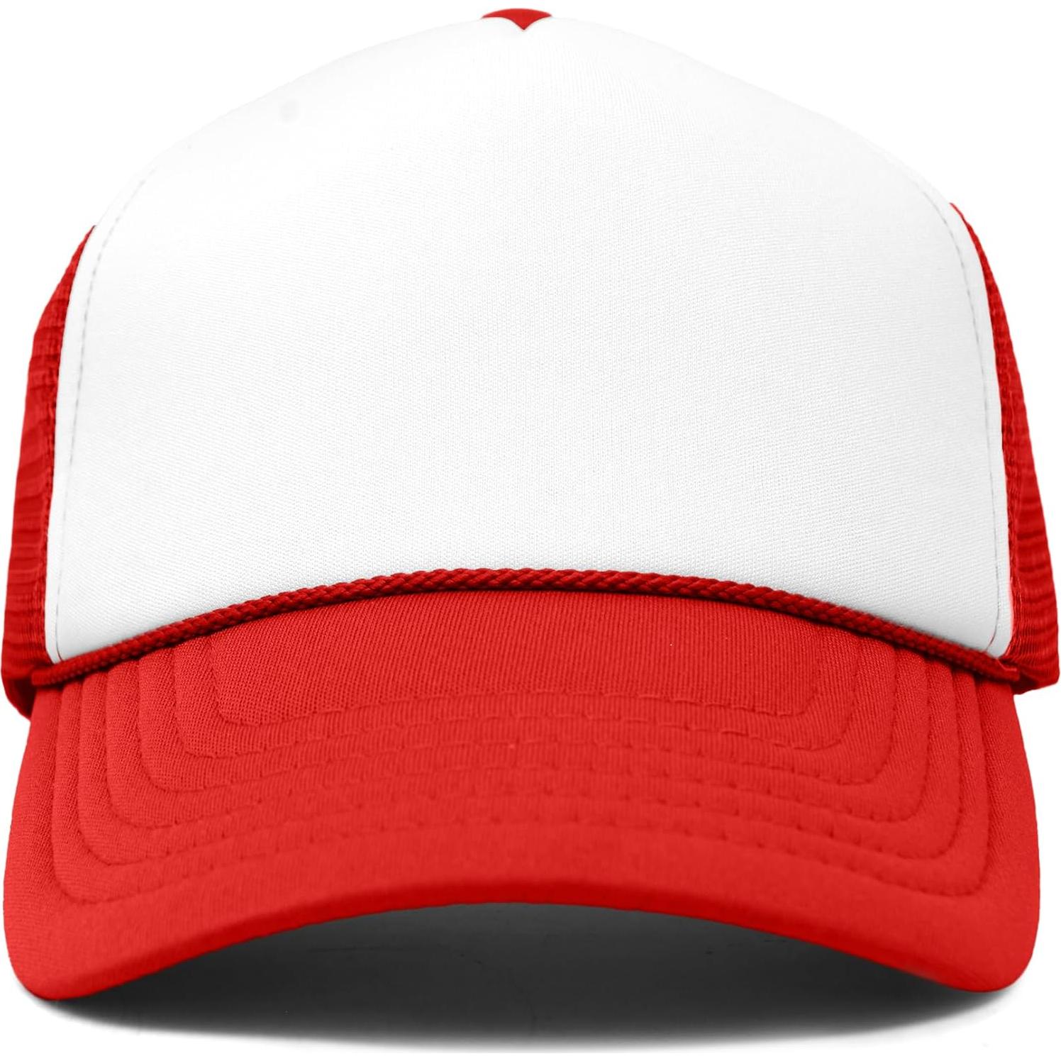 Gorra Trucker Ajustable DALIX para Jóvenes - Rojo/Blanco