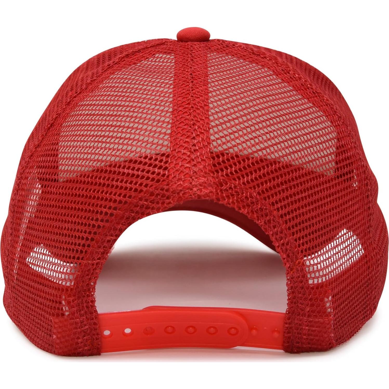 Gorra Trucker Ajustable DALIX para Jóvenes - Rojo/Blanco