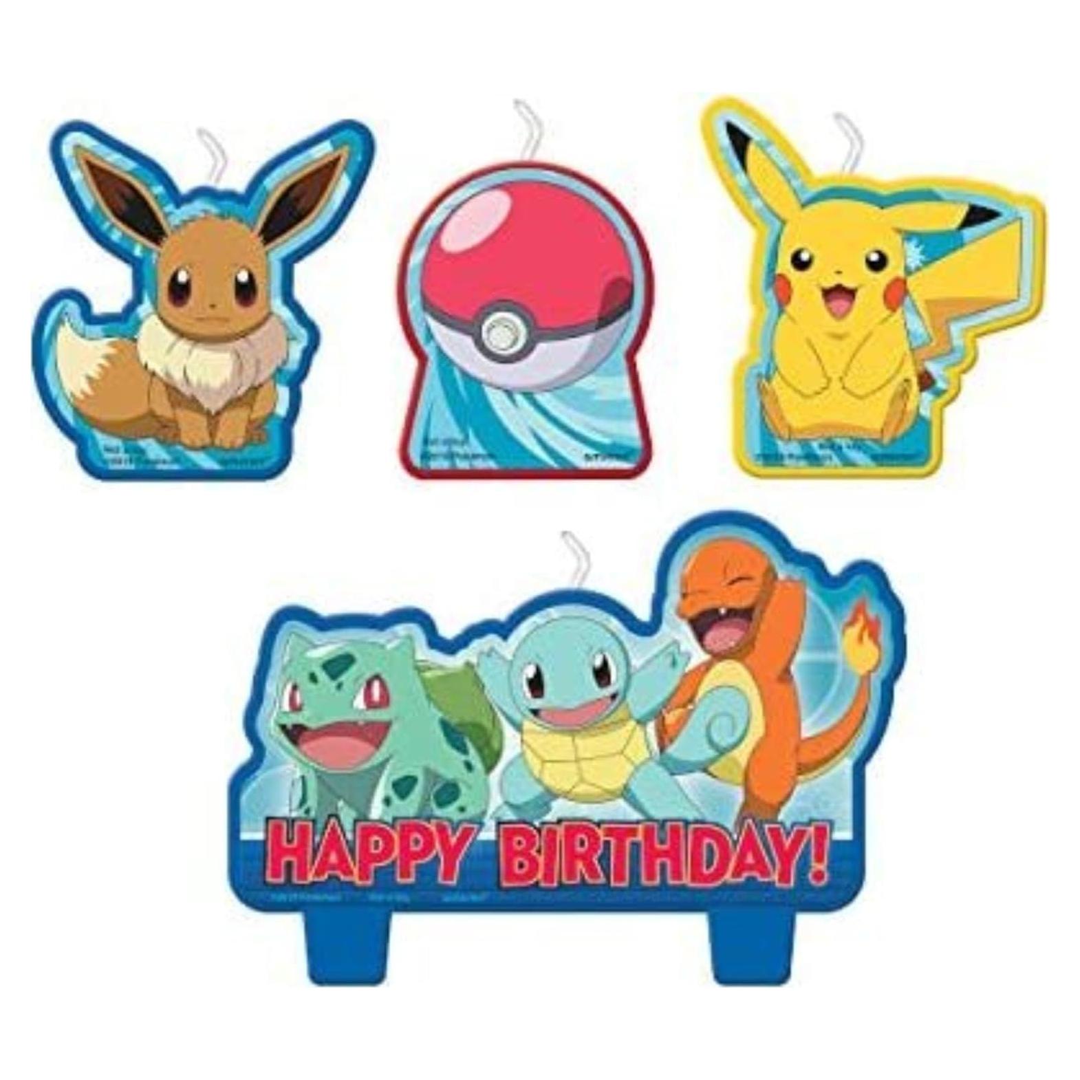 Conjunto de Velas de Cumpleaños Pokemon Amscan - 4 pcs
