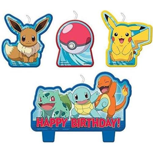 Conjunto de Velas de Cumpleaños Pokemon Amscan - 4 pcs