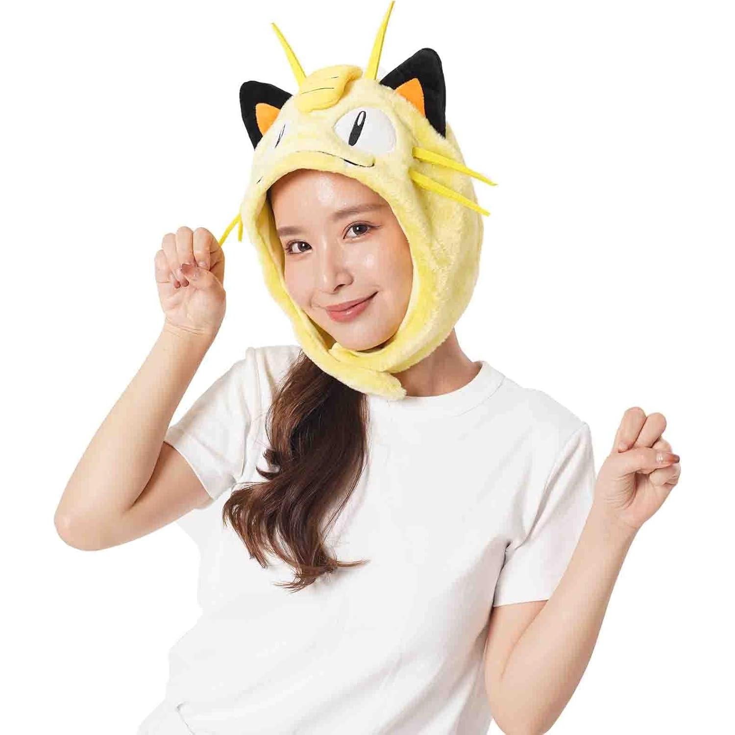 Gorro Kigurumi Meowth SAZAC Cálido con Solapas para Orejas