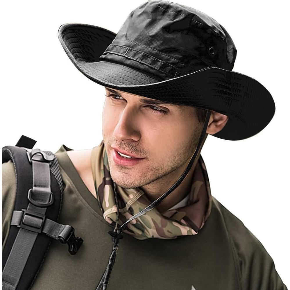 Sombrero de Sol Plegable UPF 50+ para Hombre y Mujer - Negro