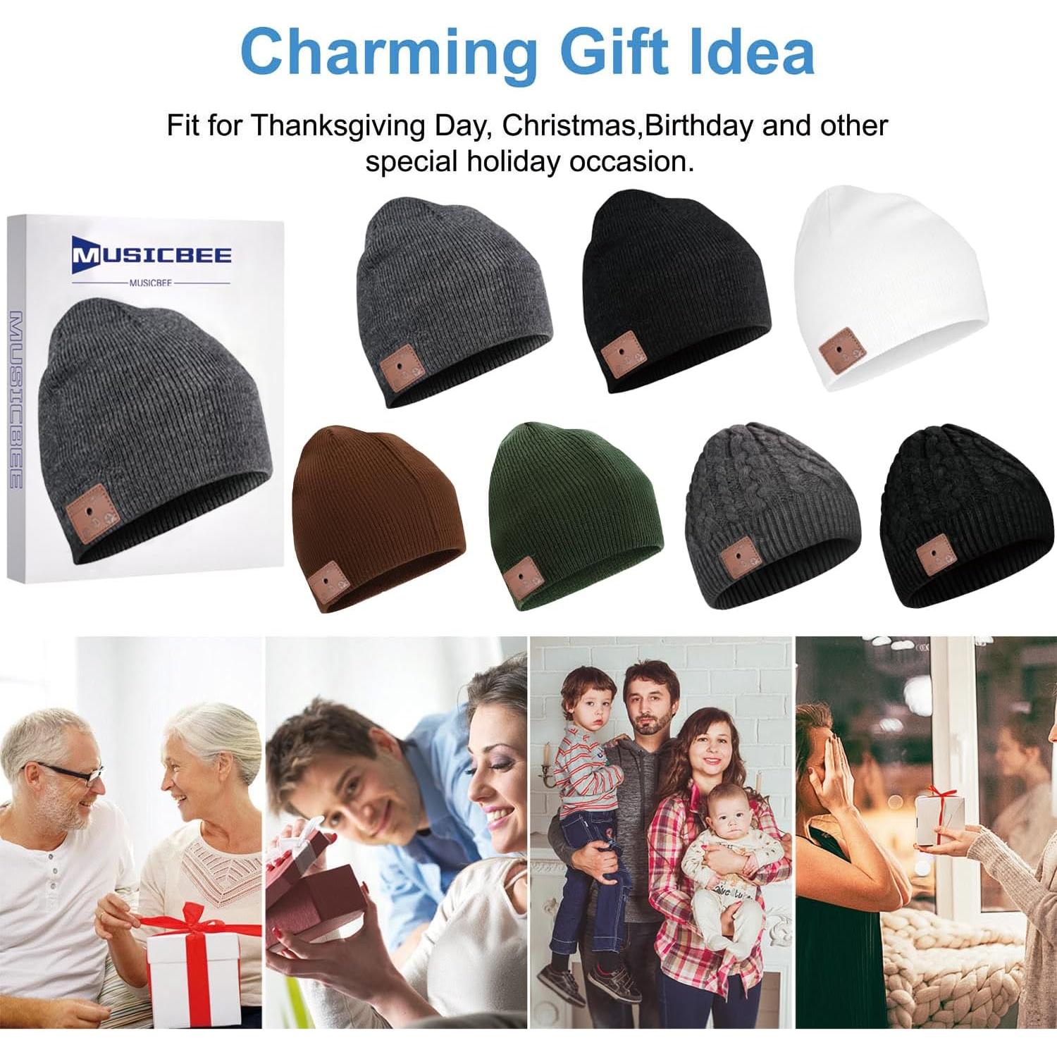 Gorro Bluetooth MUSICBEE V5.2 Inalámbrico para Invierno