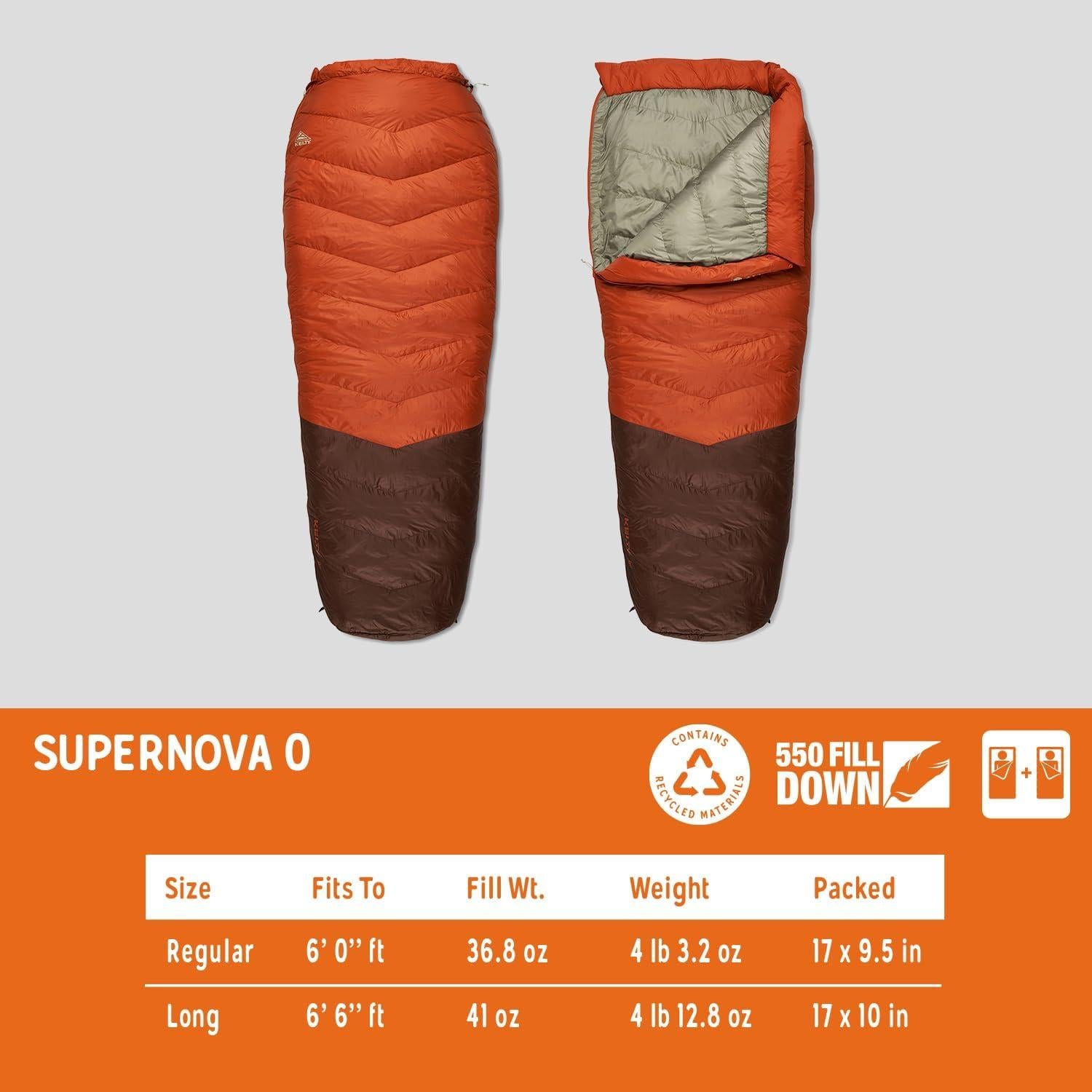 Saco de dormir Kelty Supernova 0° L 198 cm Nylon reciclado