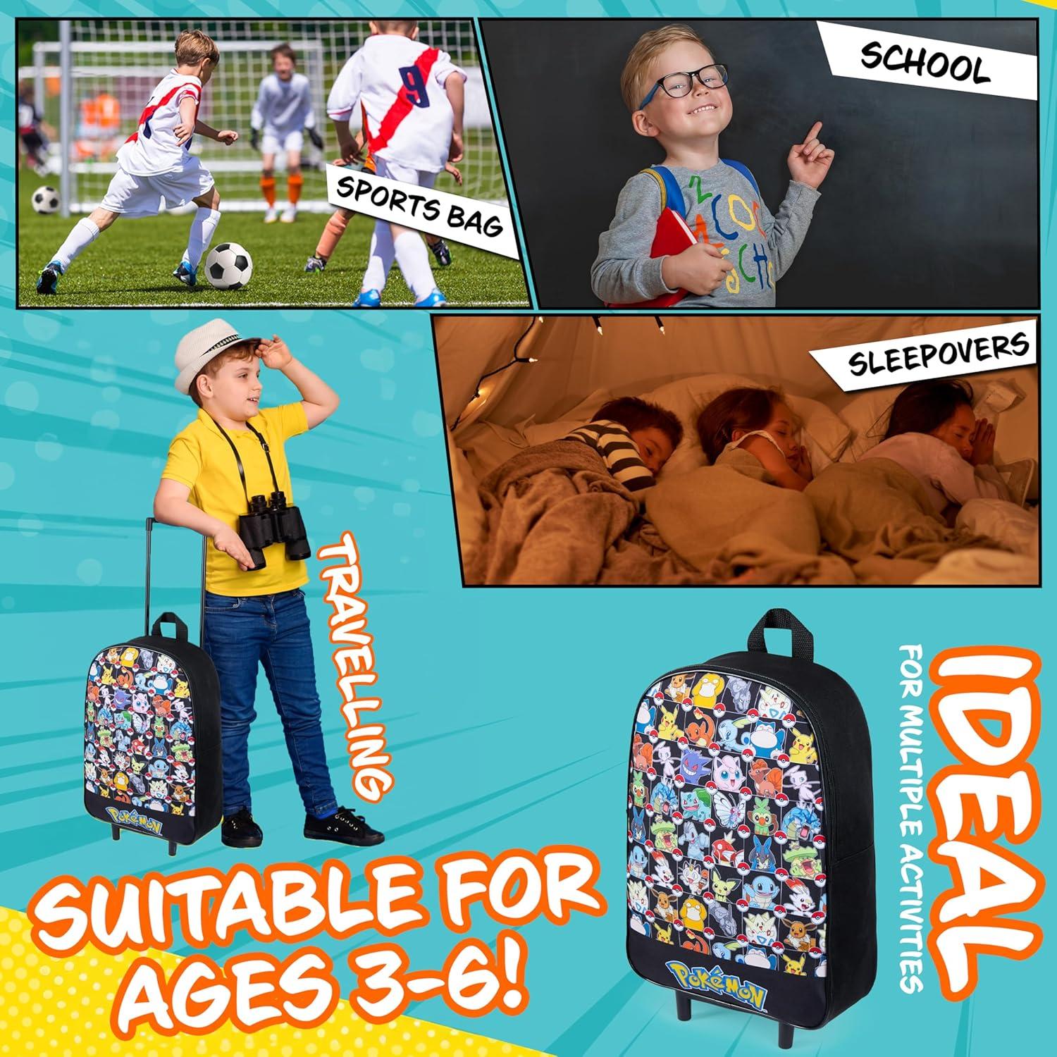 Maleta Plegable para Niños Pokemon 39cm 10.5L Negra