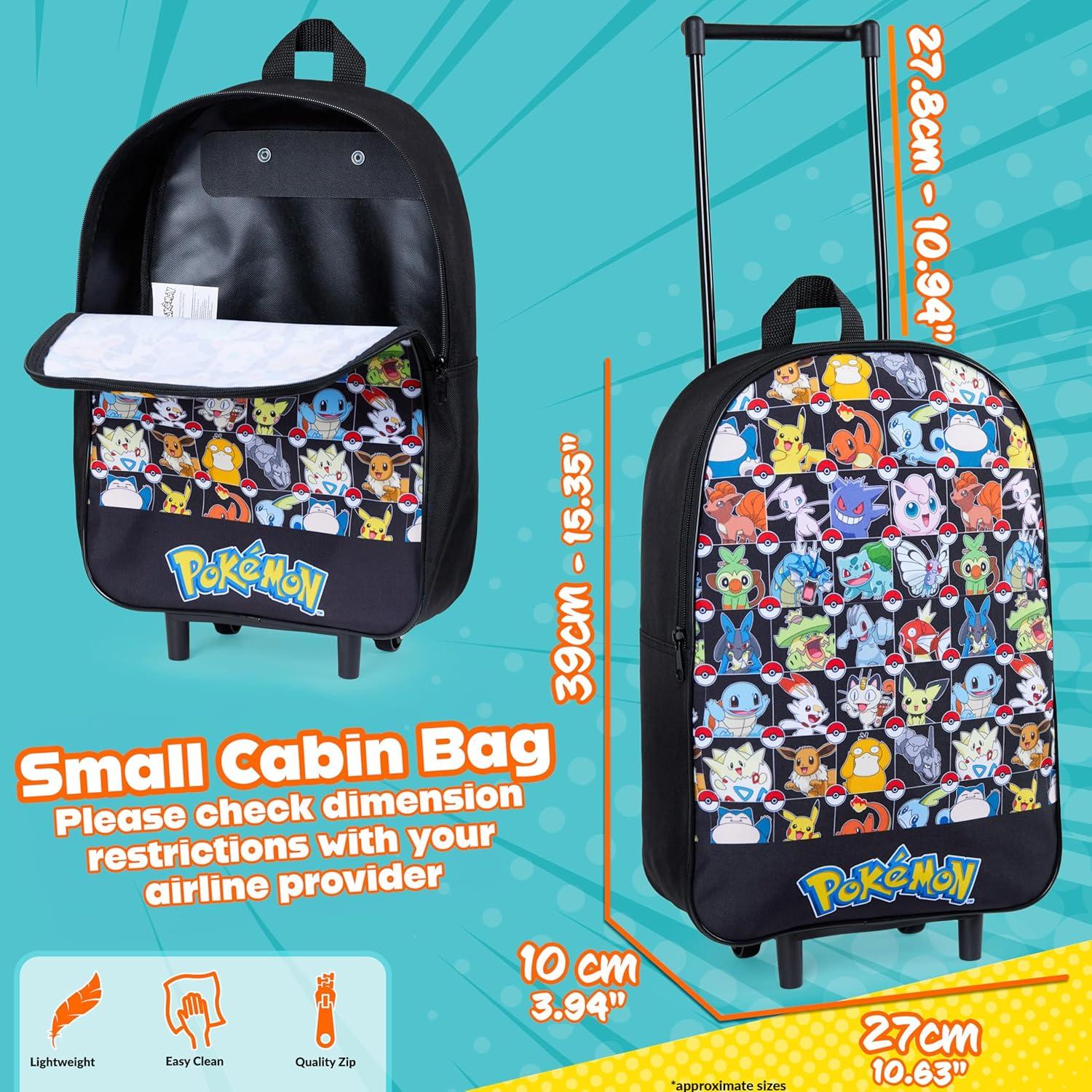 Maleta Plegable para Niños Pokemon 39cm 10.5L Negra