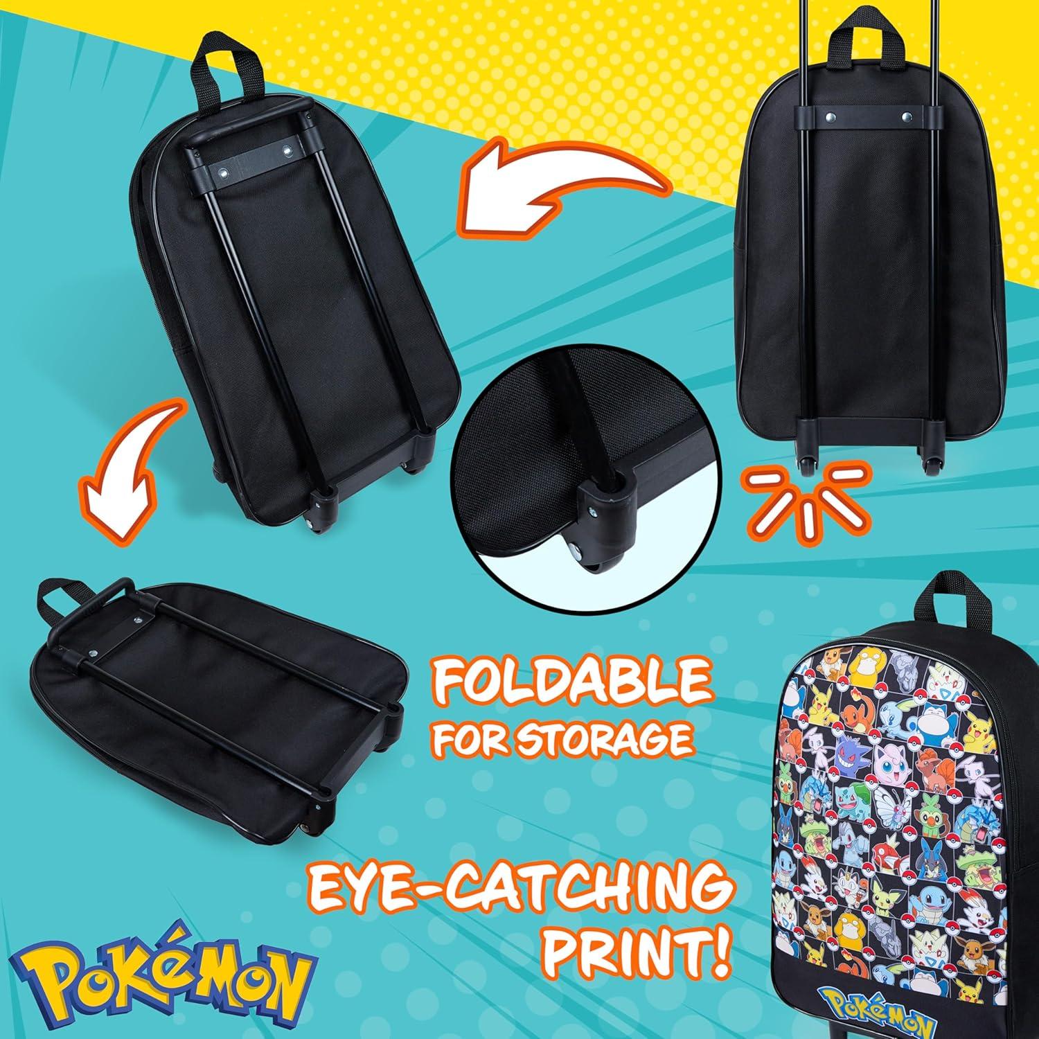 Maleta Plegable para Niños Pokemon 39cm 10.5L Negra