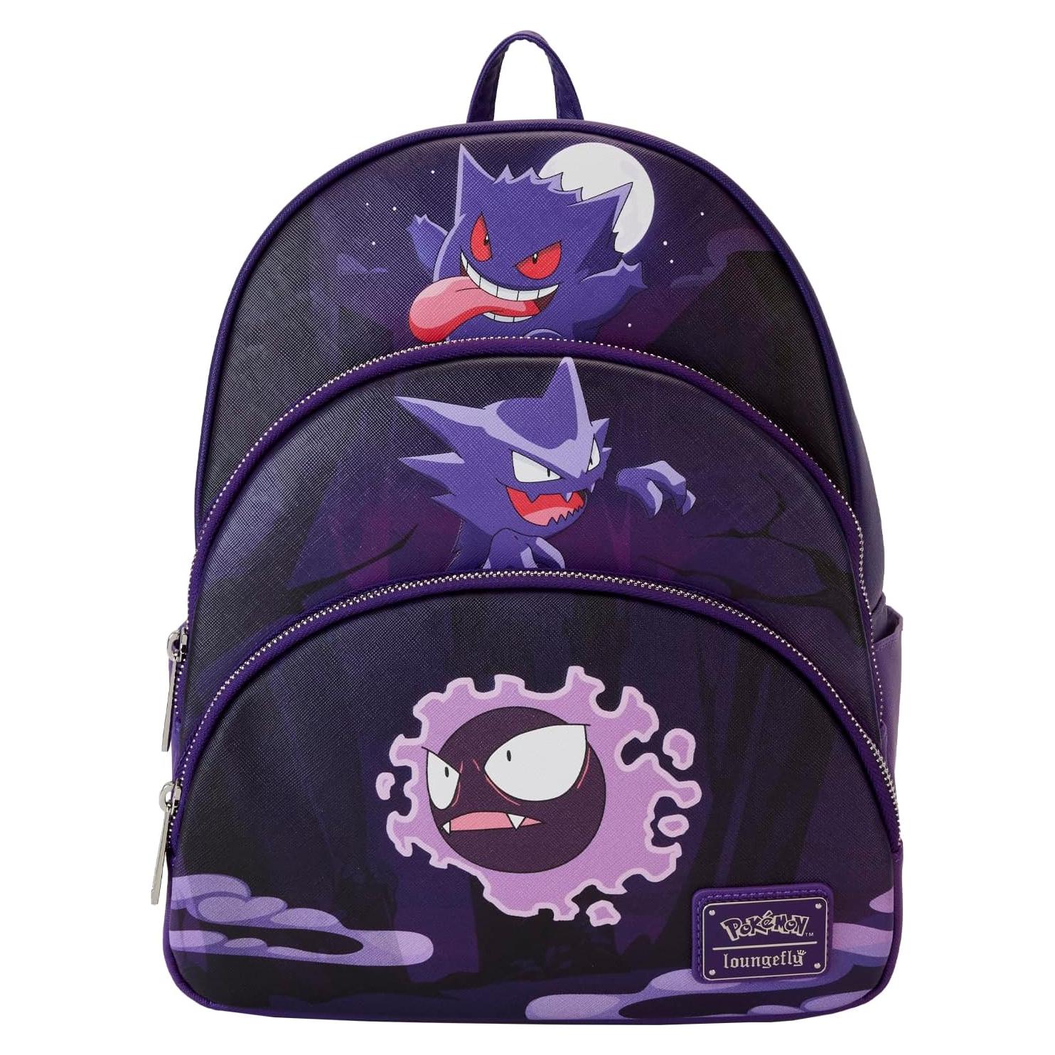 Loungefly Pokemon Gastly Evolutions Triple Pocket Mini Backpack