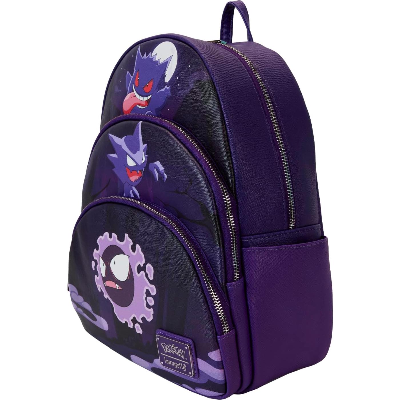 Loungefly Pokemon Gastly Evolutions Triple Pocket Mini Backpack