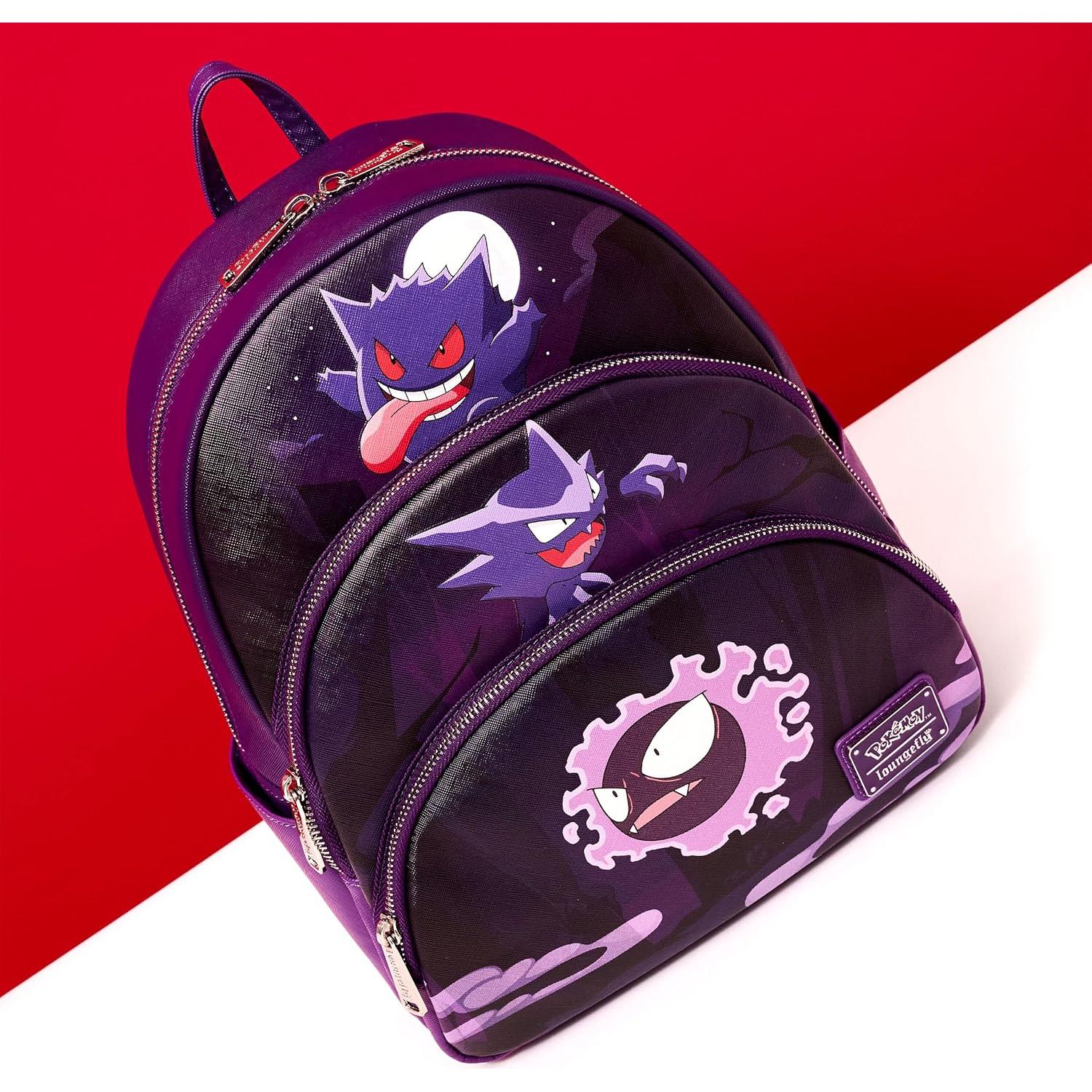 Loungefly Pokemon Gastly Evolutions Triple Pocket Mini Backpack