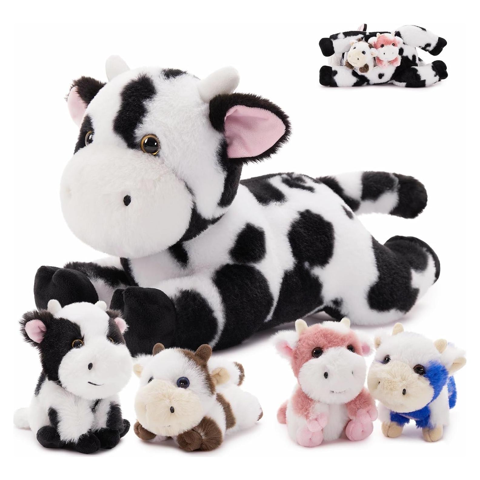 MorisMos 5 Pcs Animales de Peluche Vaca 40.64 cm Realistas