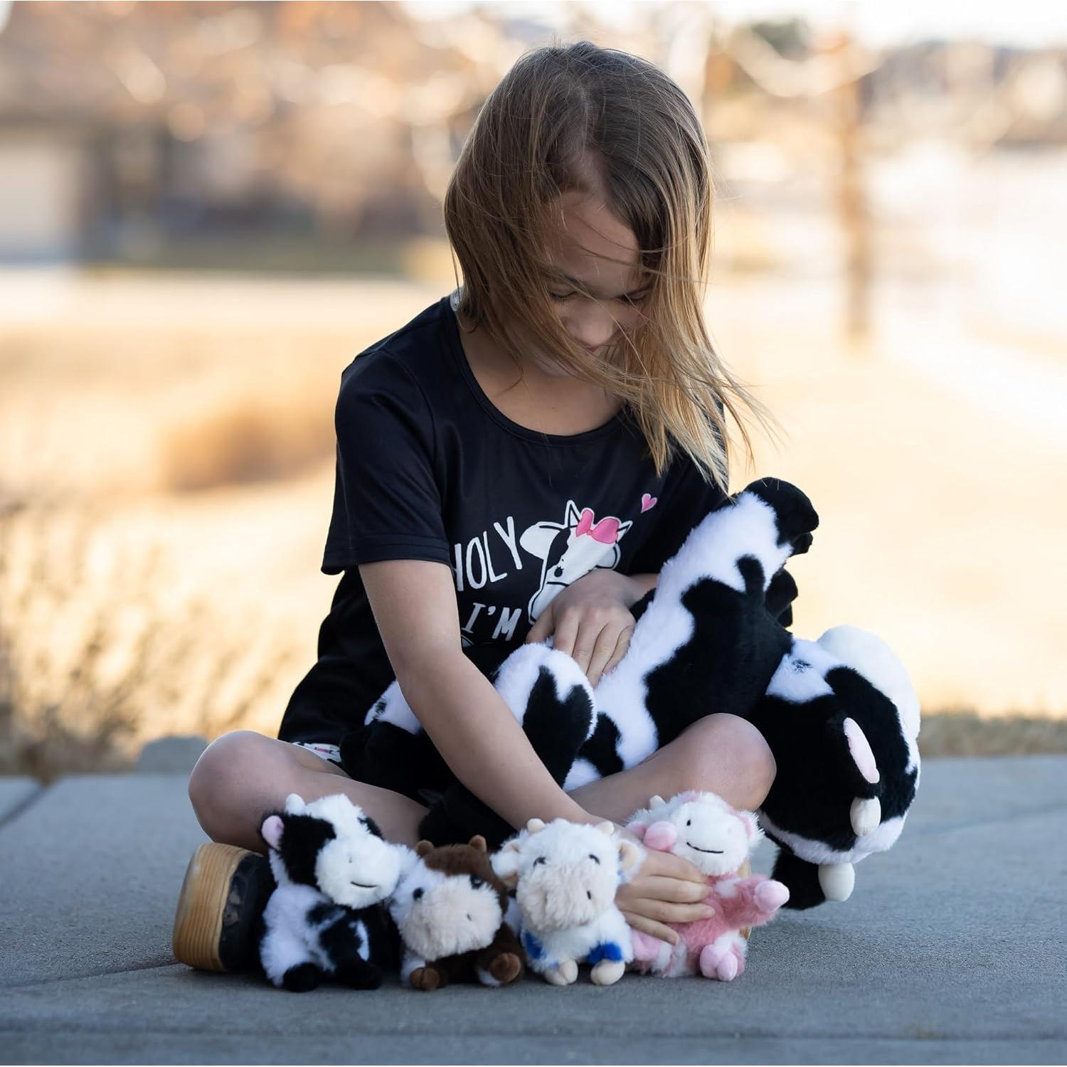 MorisMos 5 Pcs Animales de Peluche Vaca 40.64 cm Realistas