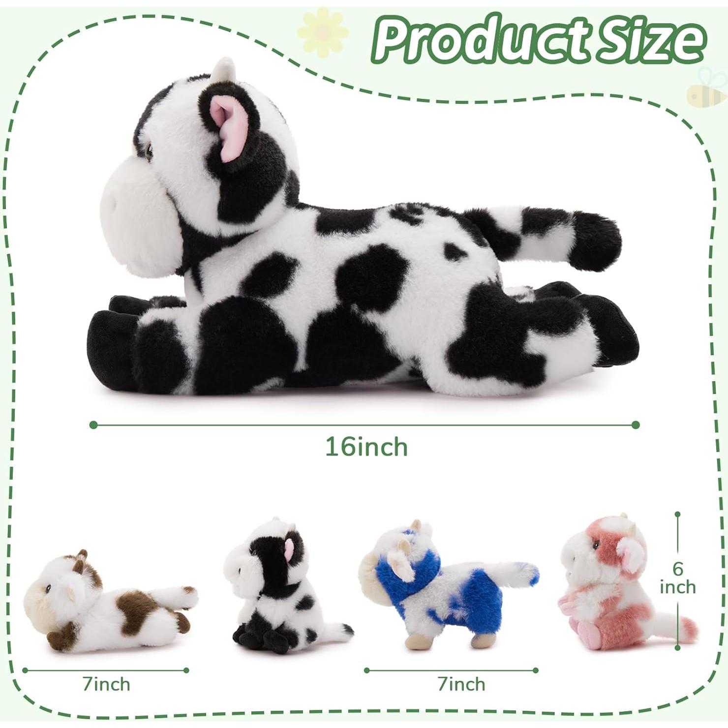MorisMos 5 Pcs Animales de Peluche Vaca 40.64 cm Realistas