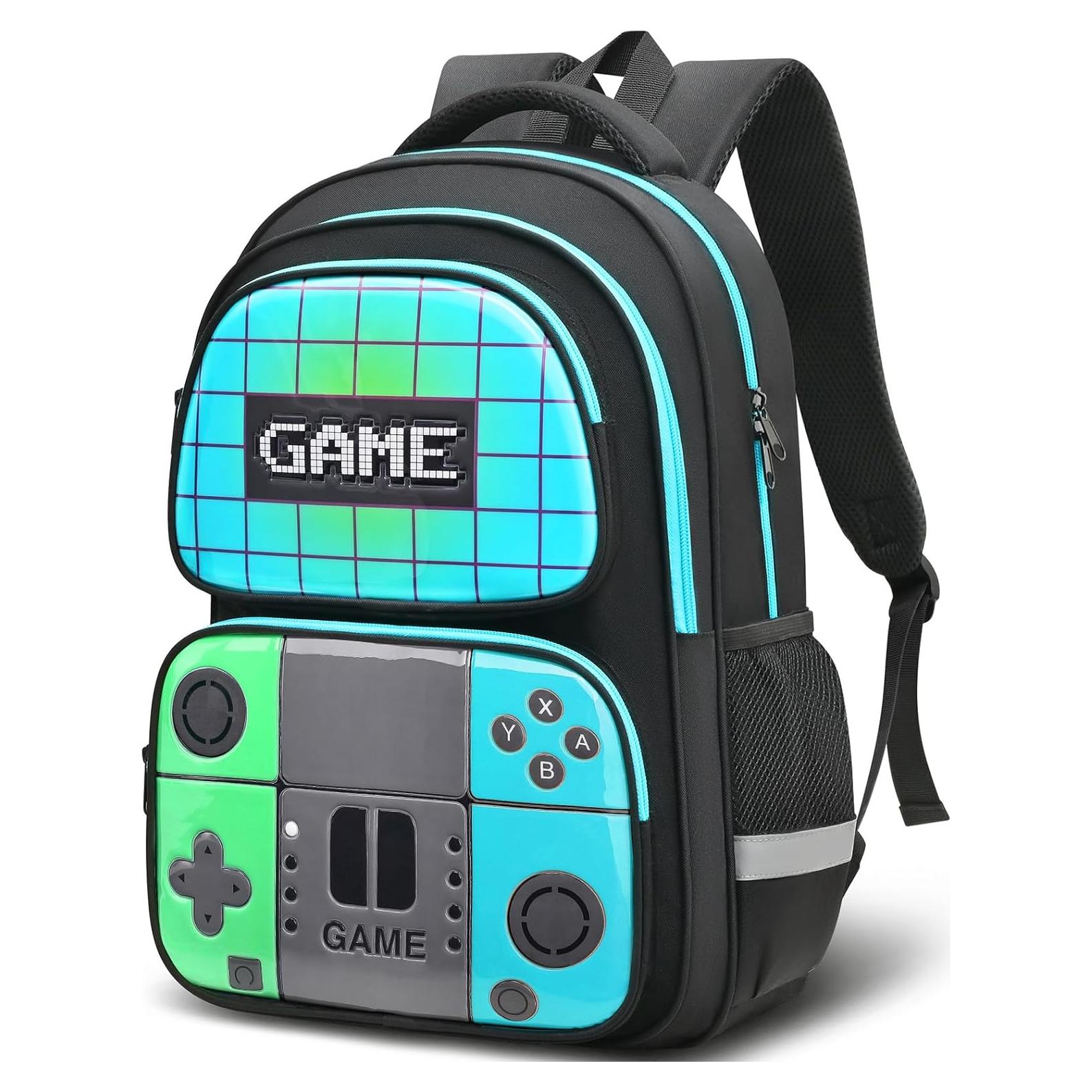 Mochila Escolar TFAUR Gamer 43.9 cm Verde y Azul Verdoso