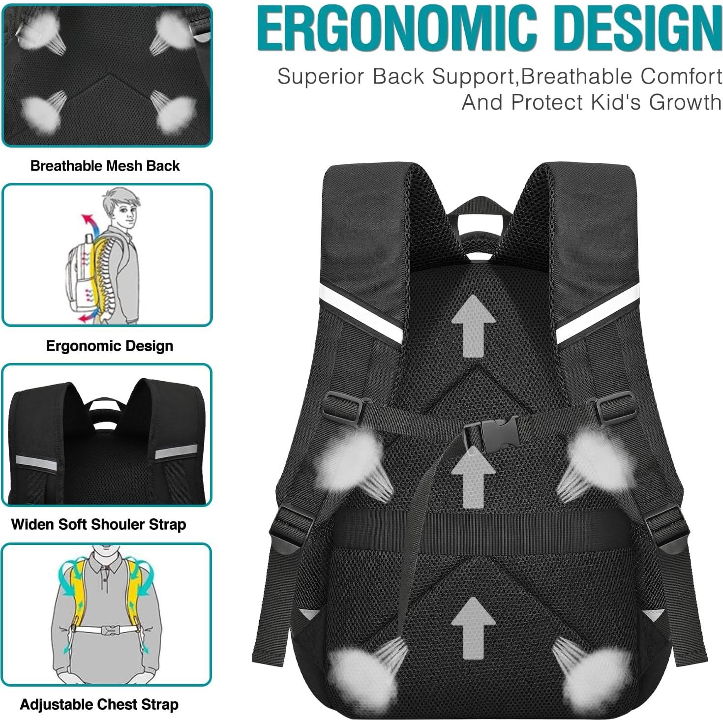 Mochila Escolar TFAUR Gamer 43.9 cm Verde y Azul Verdoso
