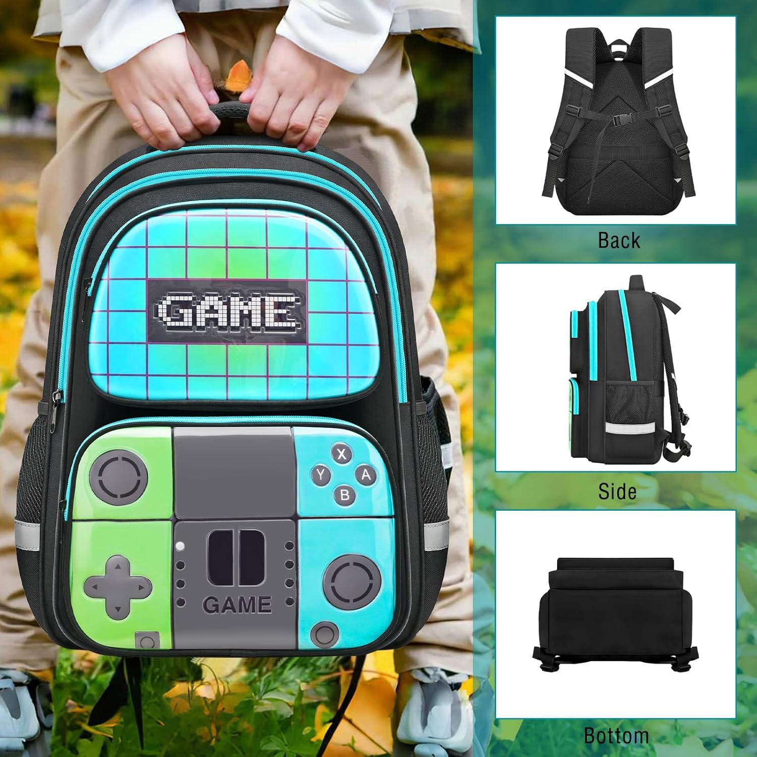 Mochila Escolar TFAUR Gamer 43.9 cm Verde y Azul Verdoso