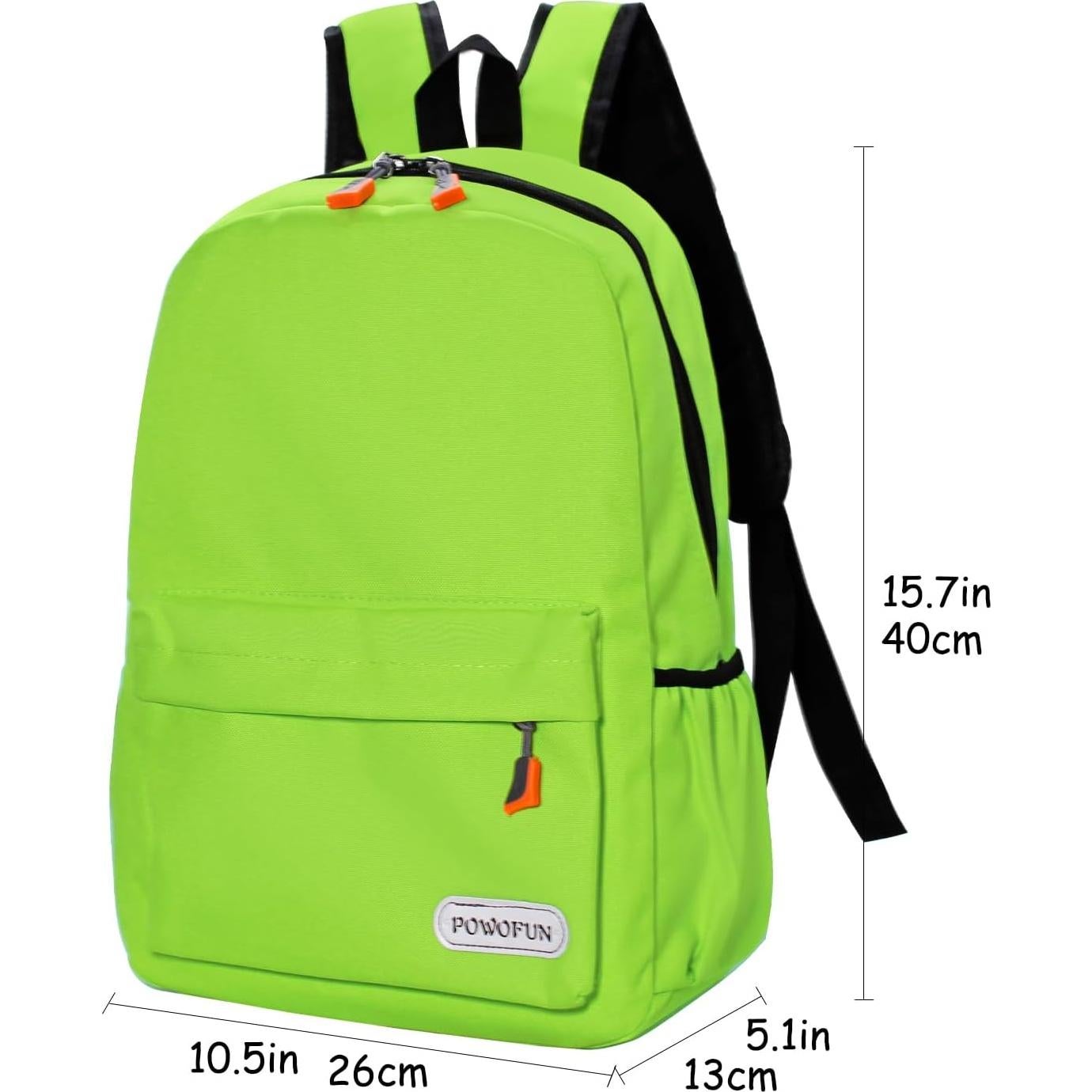 Mochila Infantil Verde Oxford 40x26x13cm para Escuela