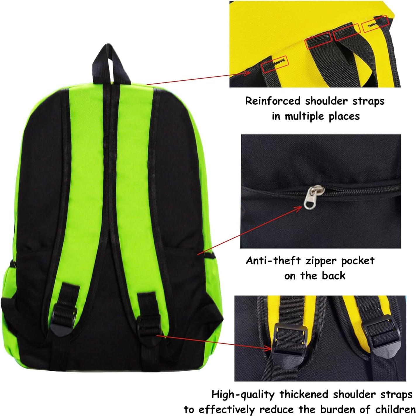 Mochila Infantil Verde Oxford 40x26x13cm para Escuela