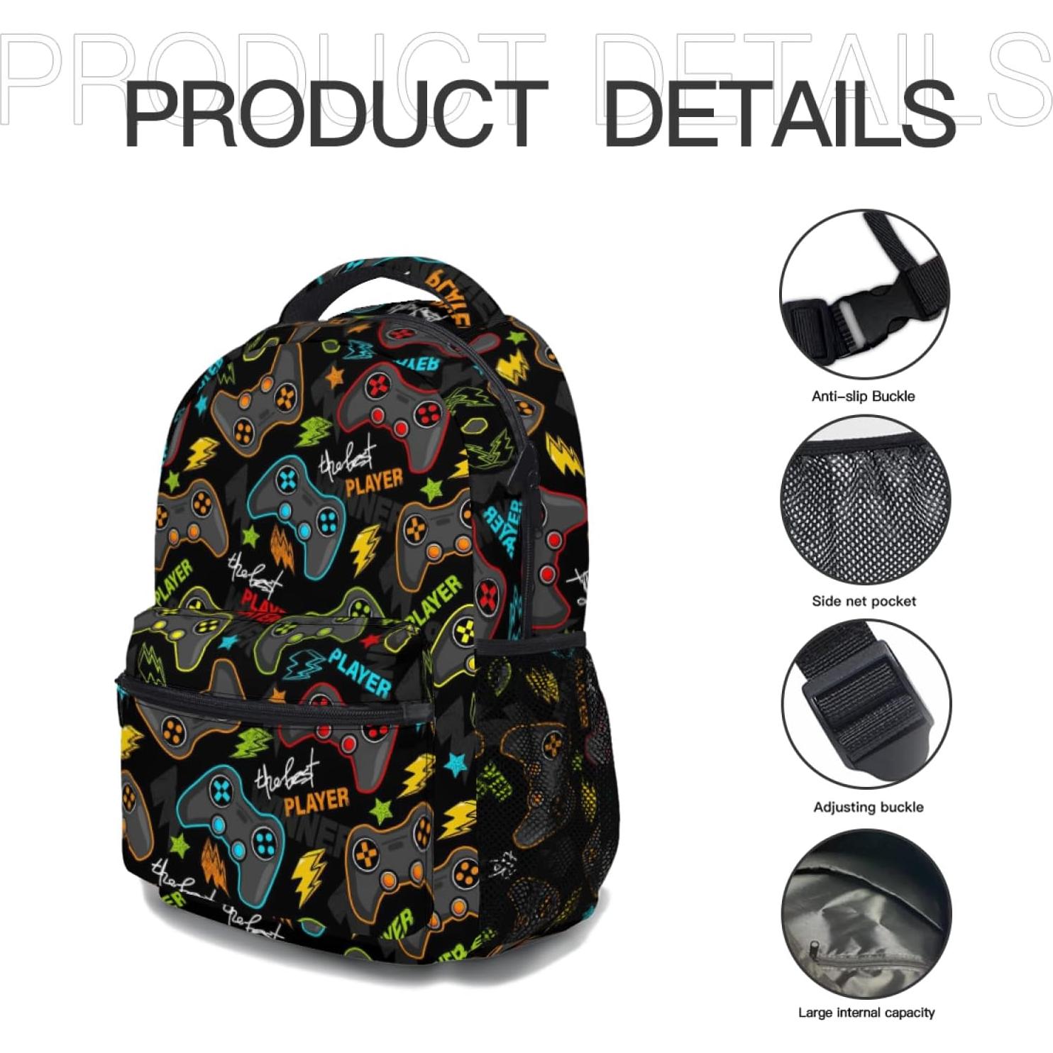 Mochila Escolar Anyako Controlador 44x32x15 cm para Niños