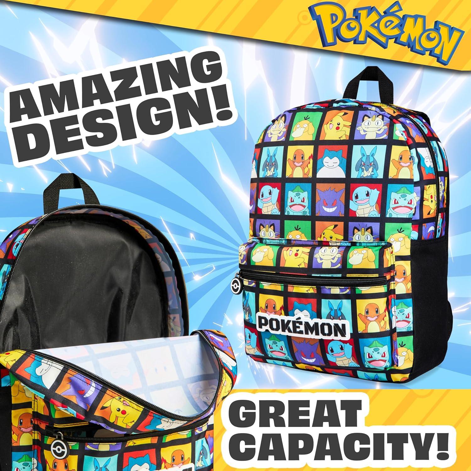 Mochila Escolar Pokemon Pikachu 40x28x10 cm para Niños