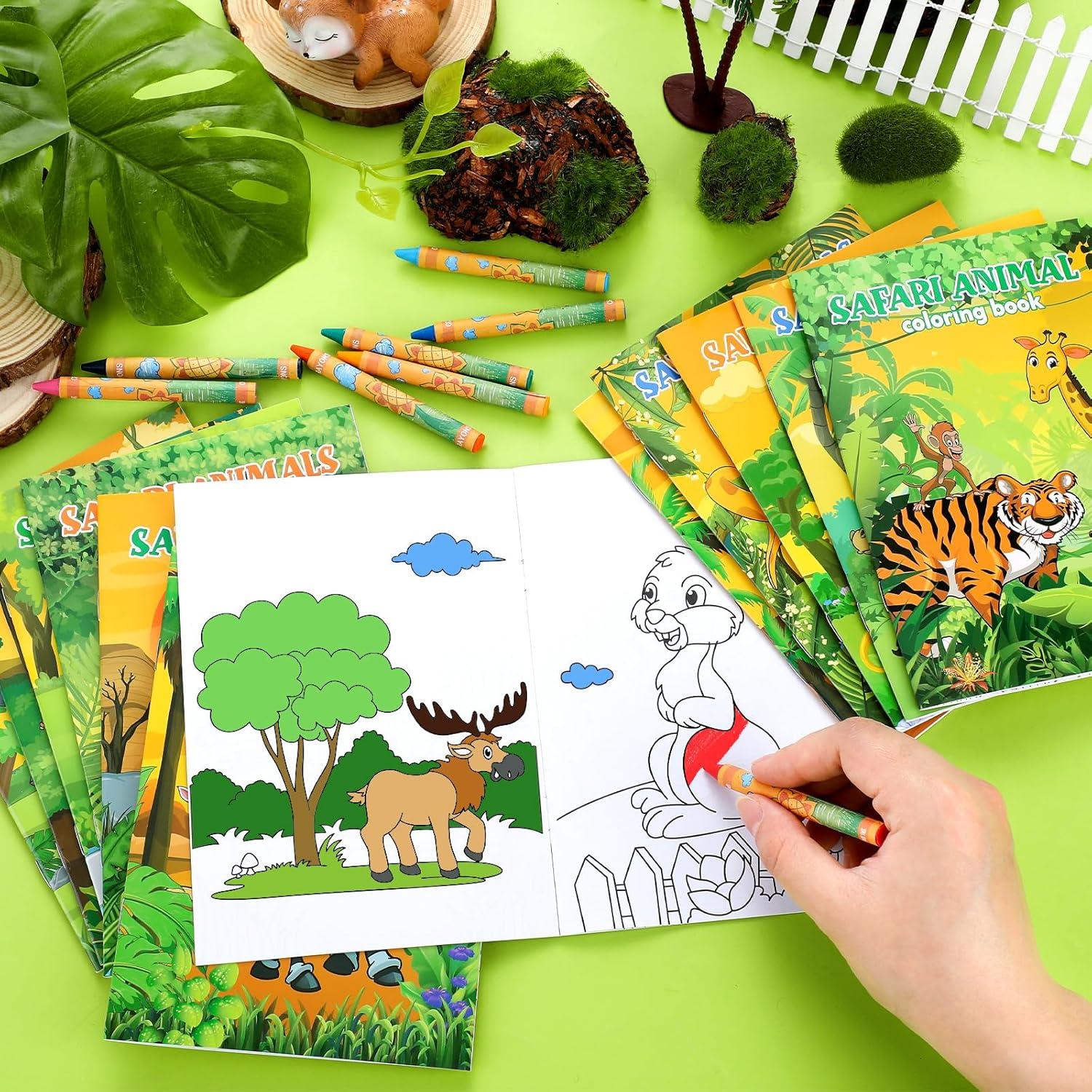 Fulmoon 72 Libros para Colorear Animales + 72 Crayones
