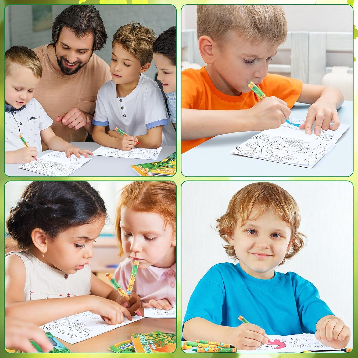 Fulmoon 72 Libros para Colorear Animales + 72 Crayones