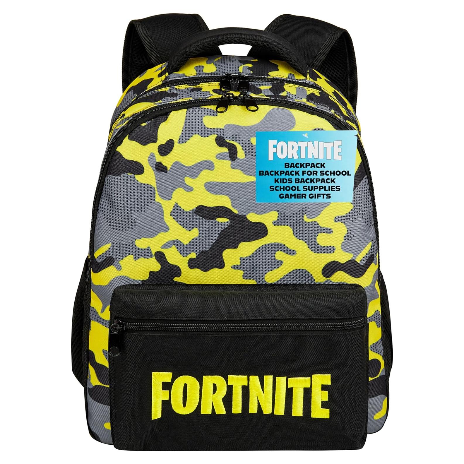 Mochila Escolar Fortnite Fashion UK Amarilla 40x29x17cm